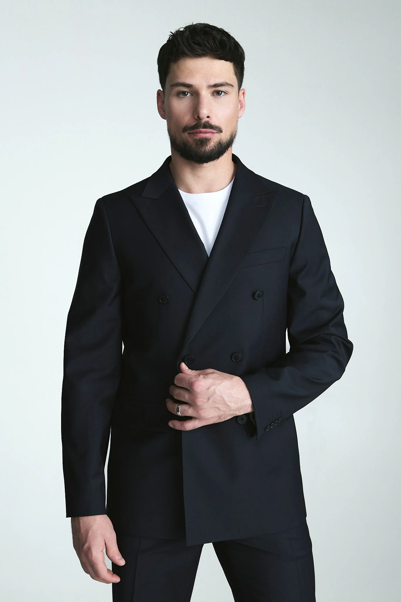 Basic Fitted double breast bi-stretch blazer - Image 2