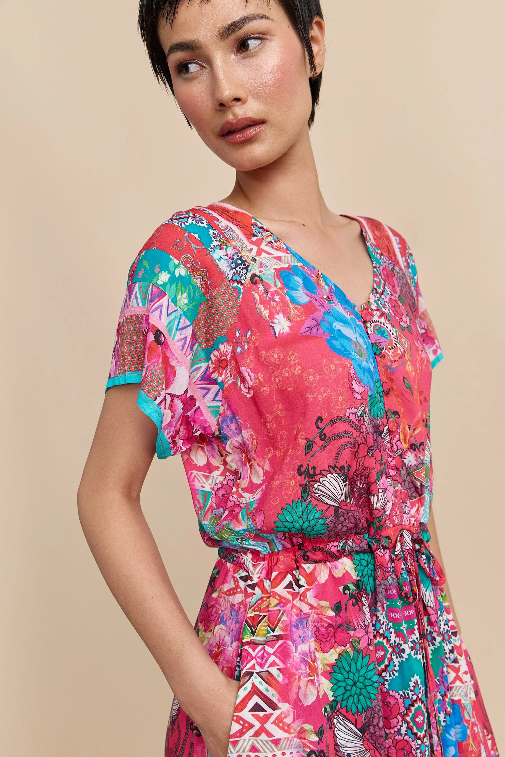 Bohemian floral printed dress - Image 3