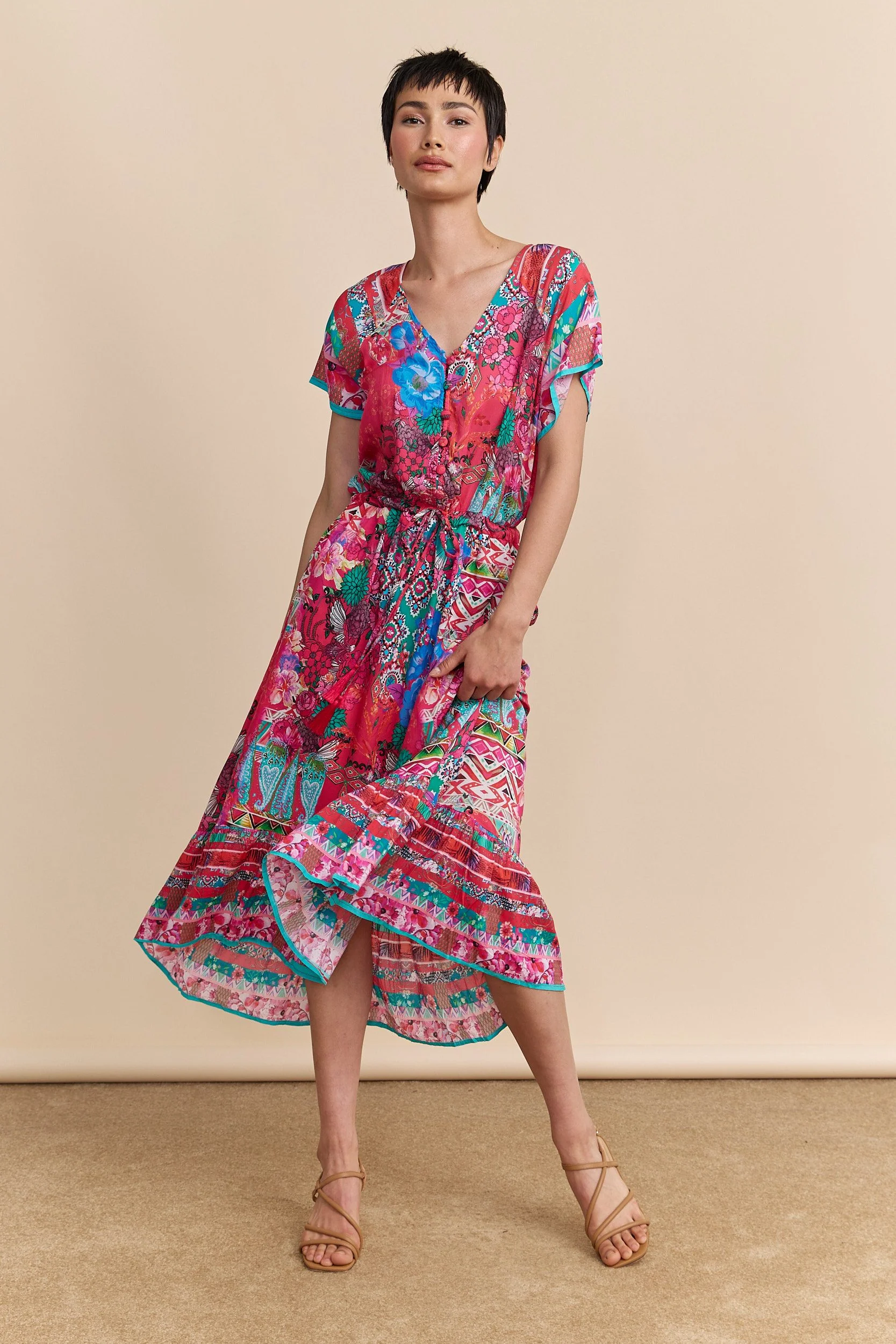 Bohemian floral printed dress - Image 4