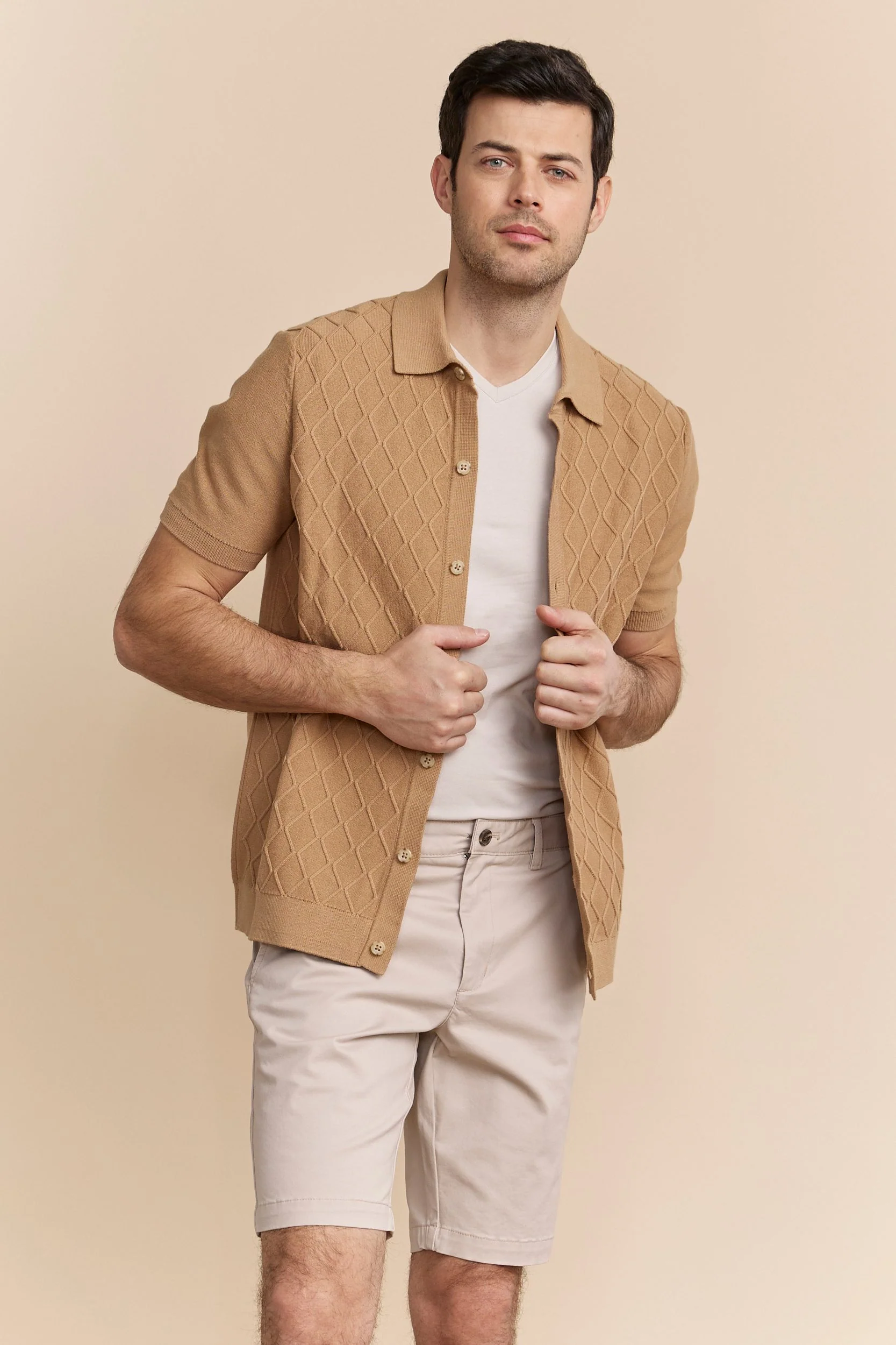 Cable knit front short sleeve cardigan - Image 7