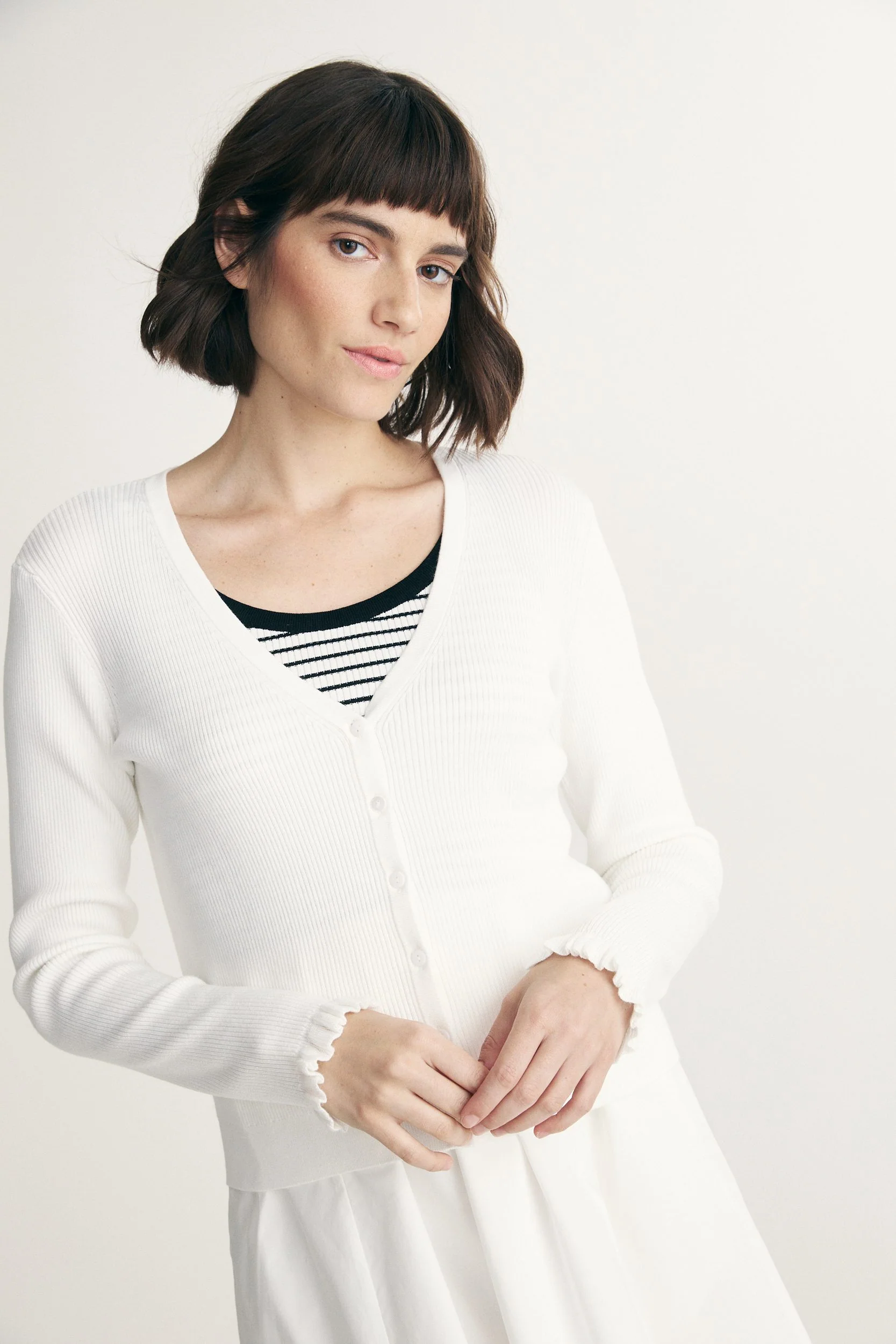 Cardigan with wrist detail