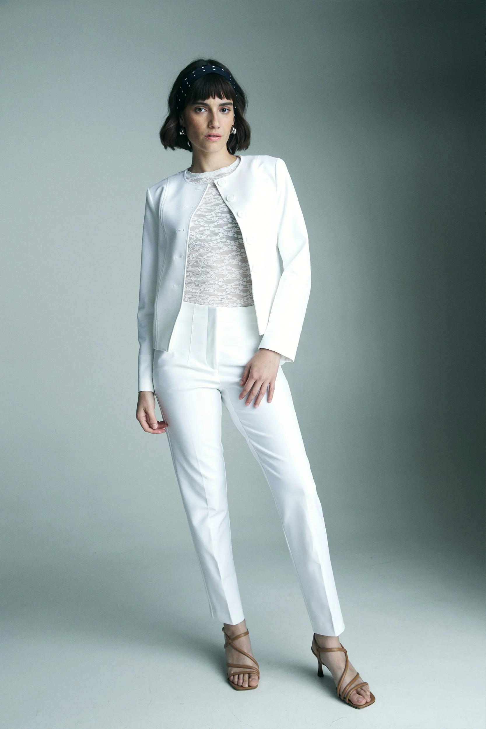 Cropped basic blazer