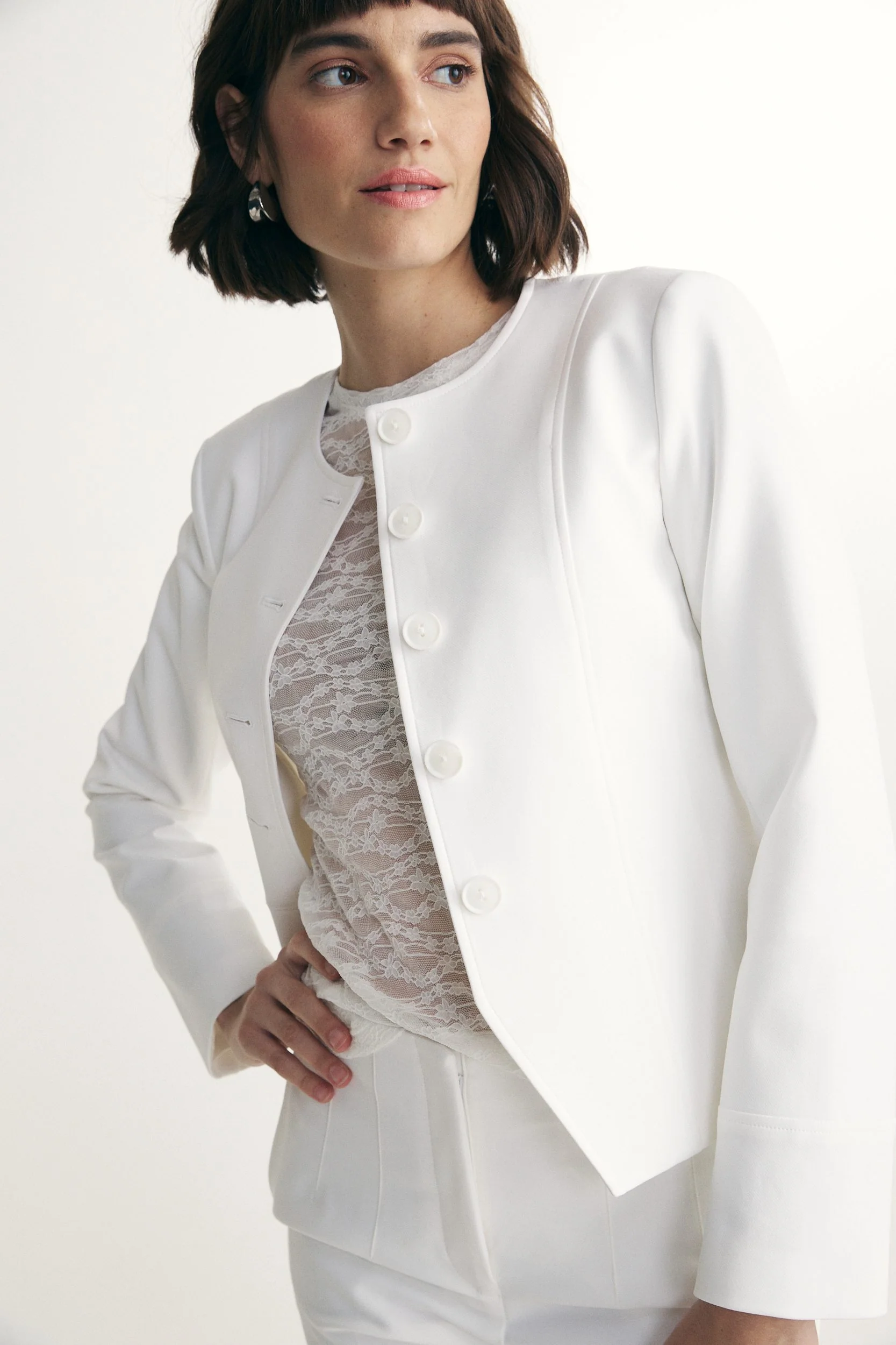 Cropped basic blazer - Image 3