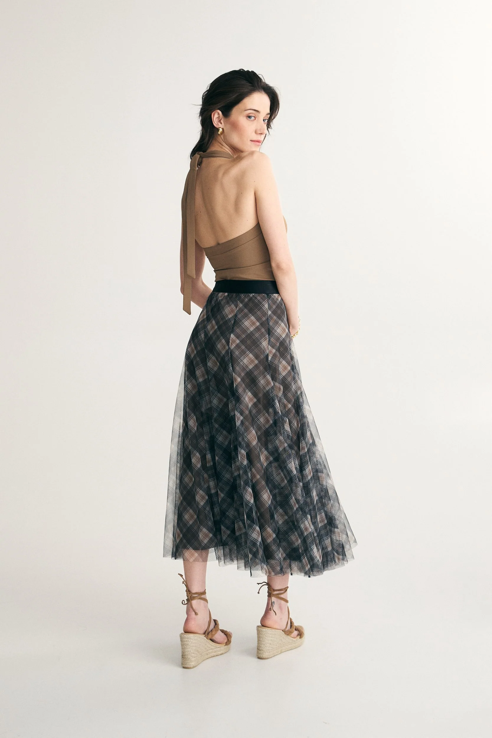 Checkered mesh skirt - Image 2