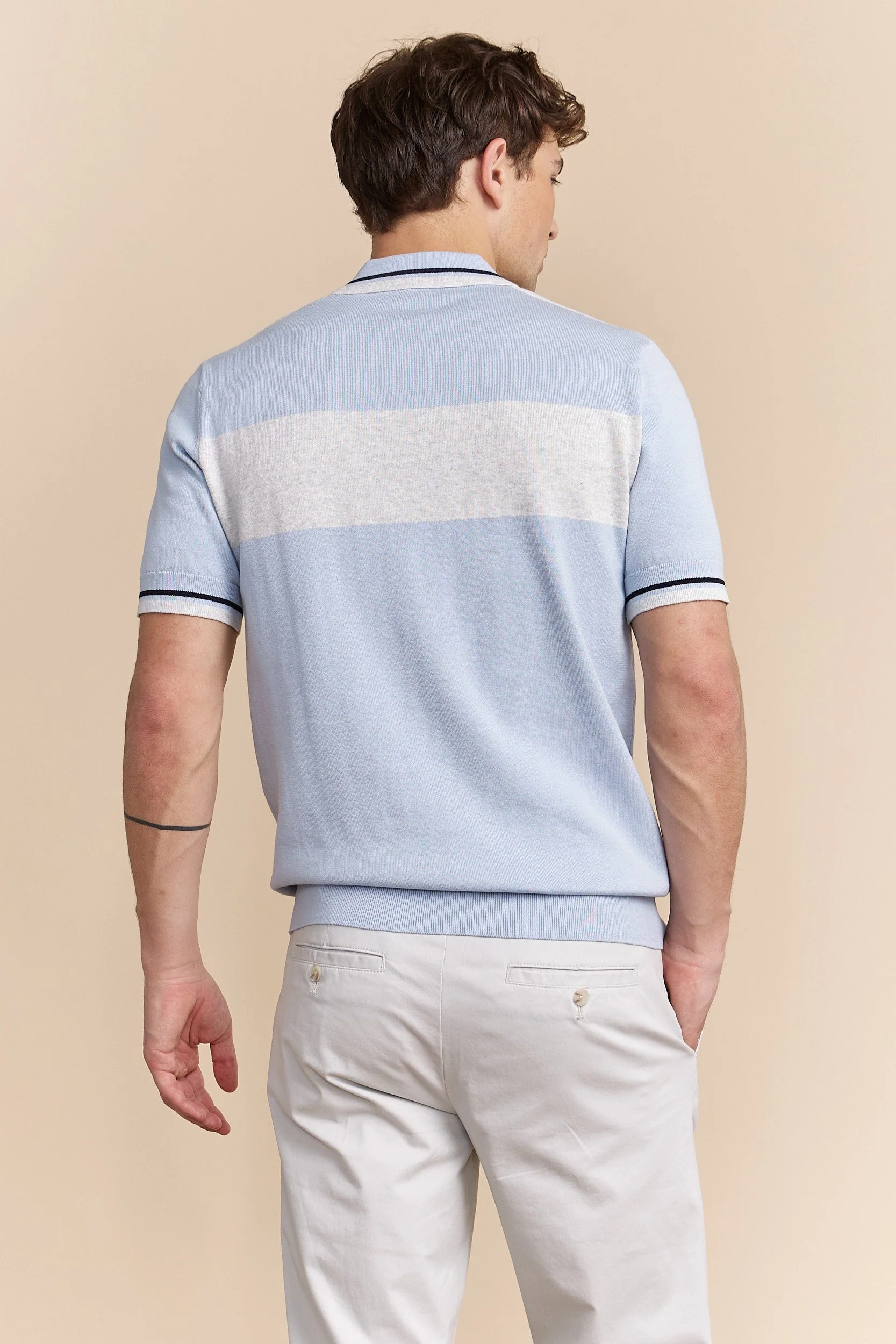 Colour block knit polo - Image 2