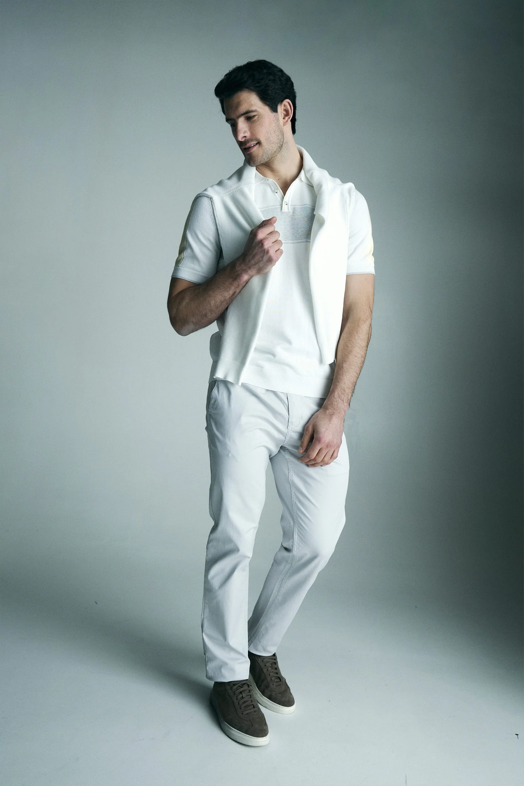 Colour block knitted polo - Image 4