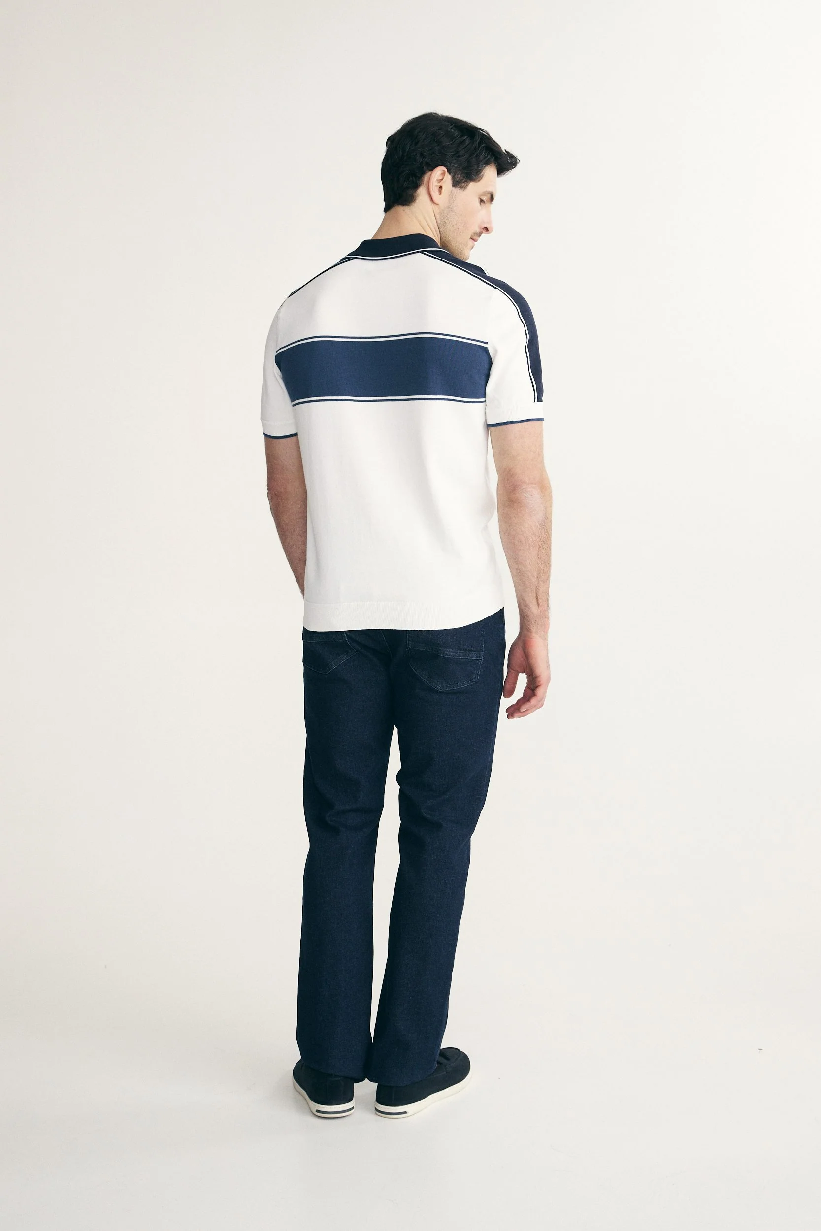 Colour block knitted polo - Image 6