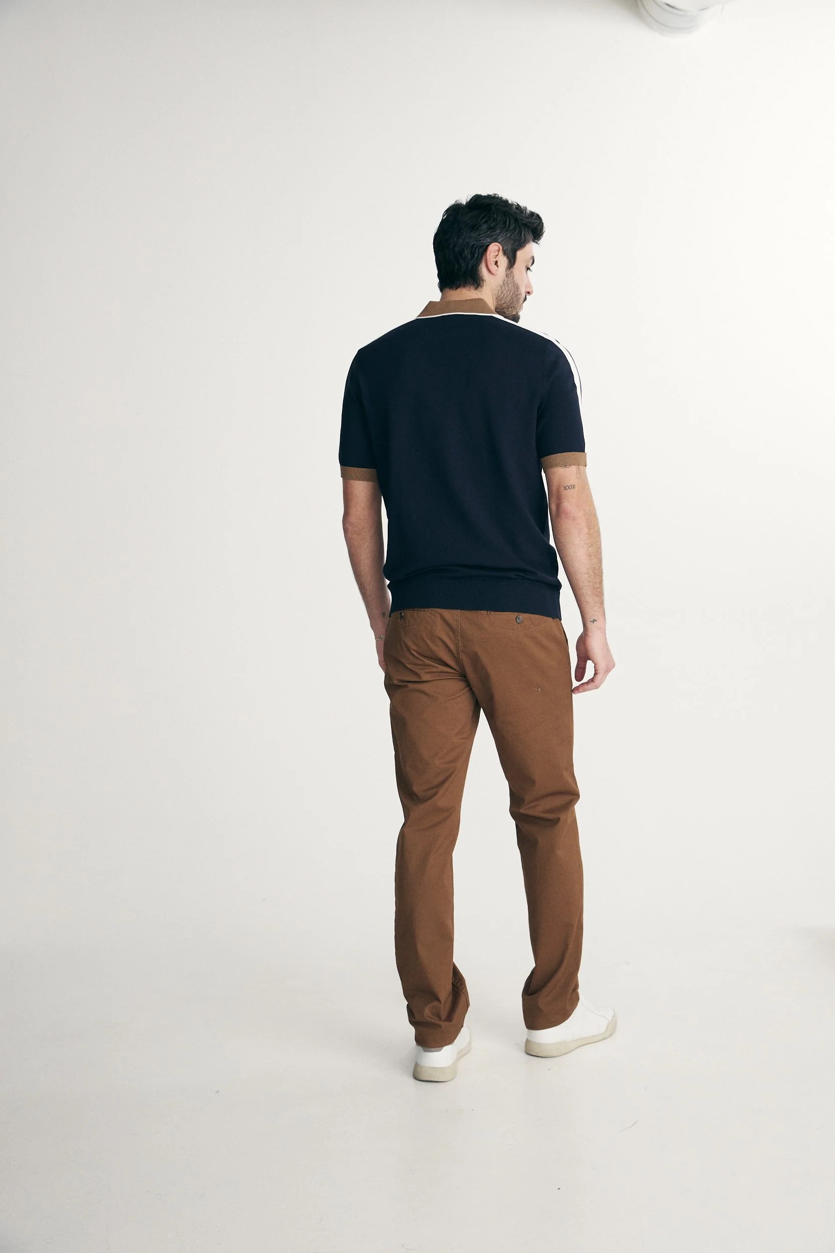 Color blocking knitted polo - Image 2
