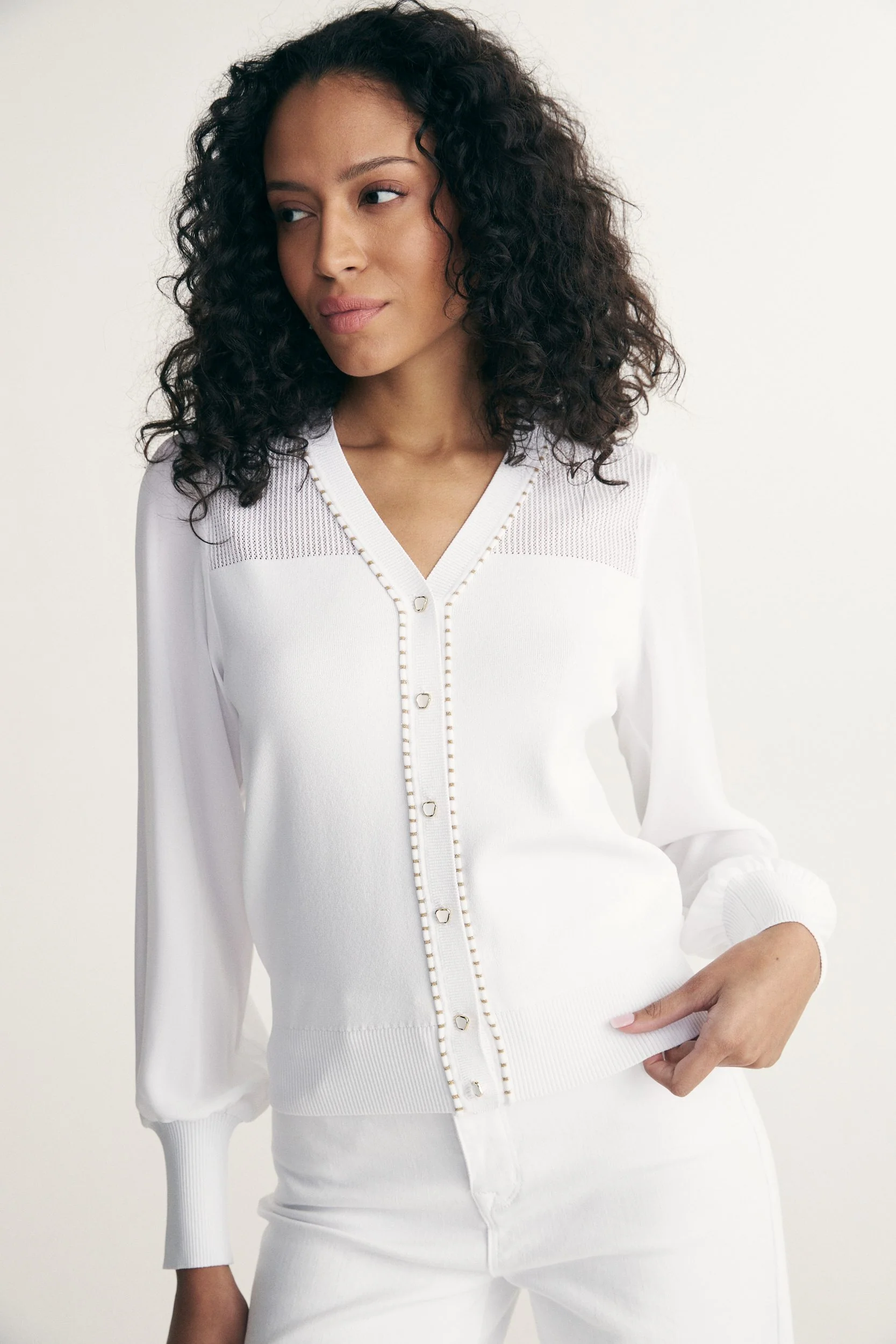 Combo sleeve cardigan
