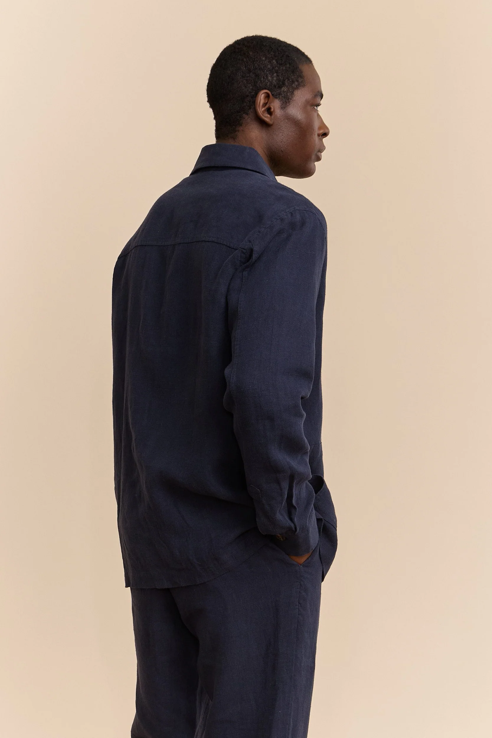 Comfort fit linen overshirt - Image 3