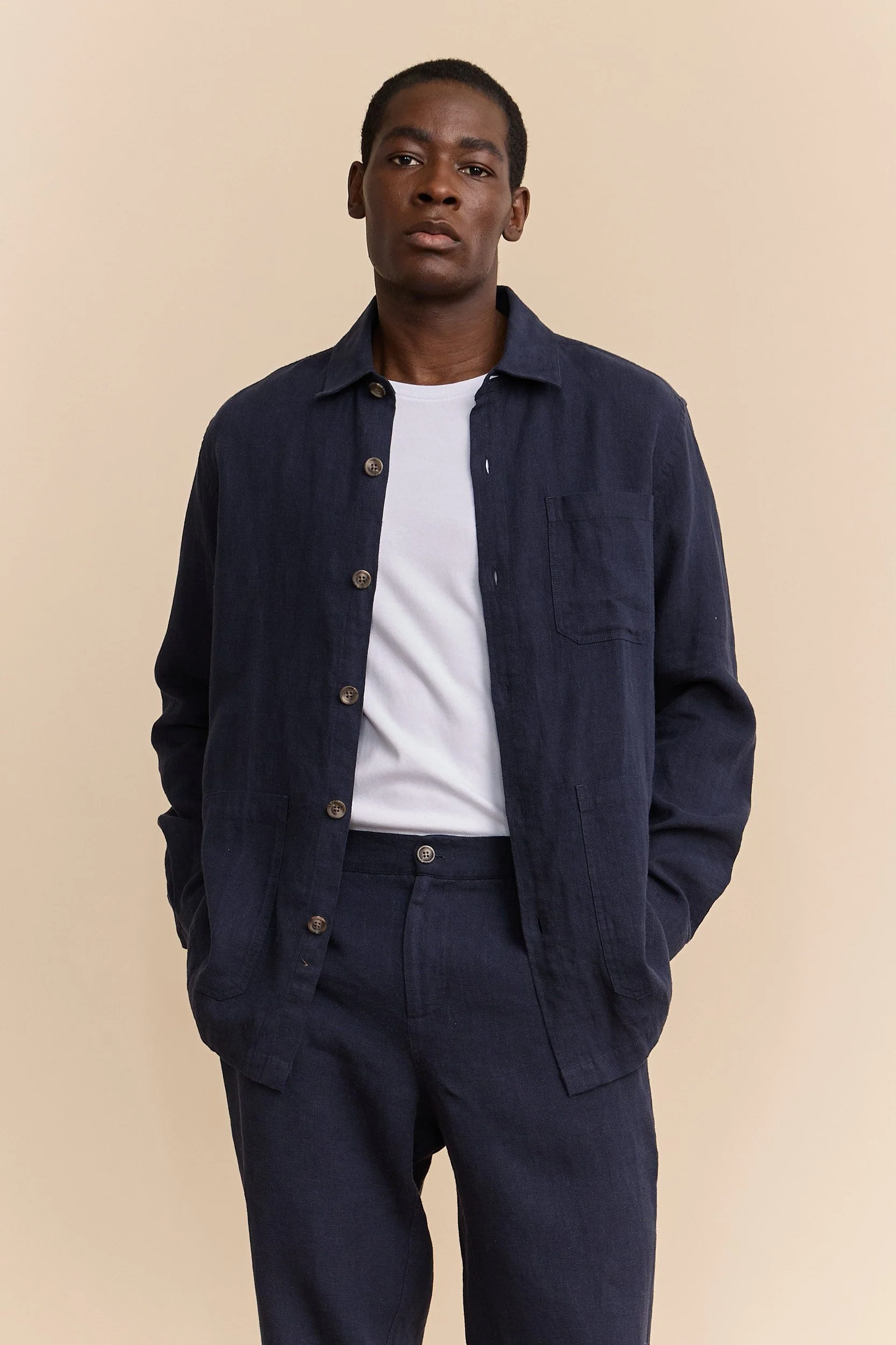 Comfort fit linen overshirt - Image 4