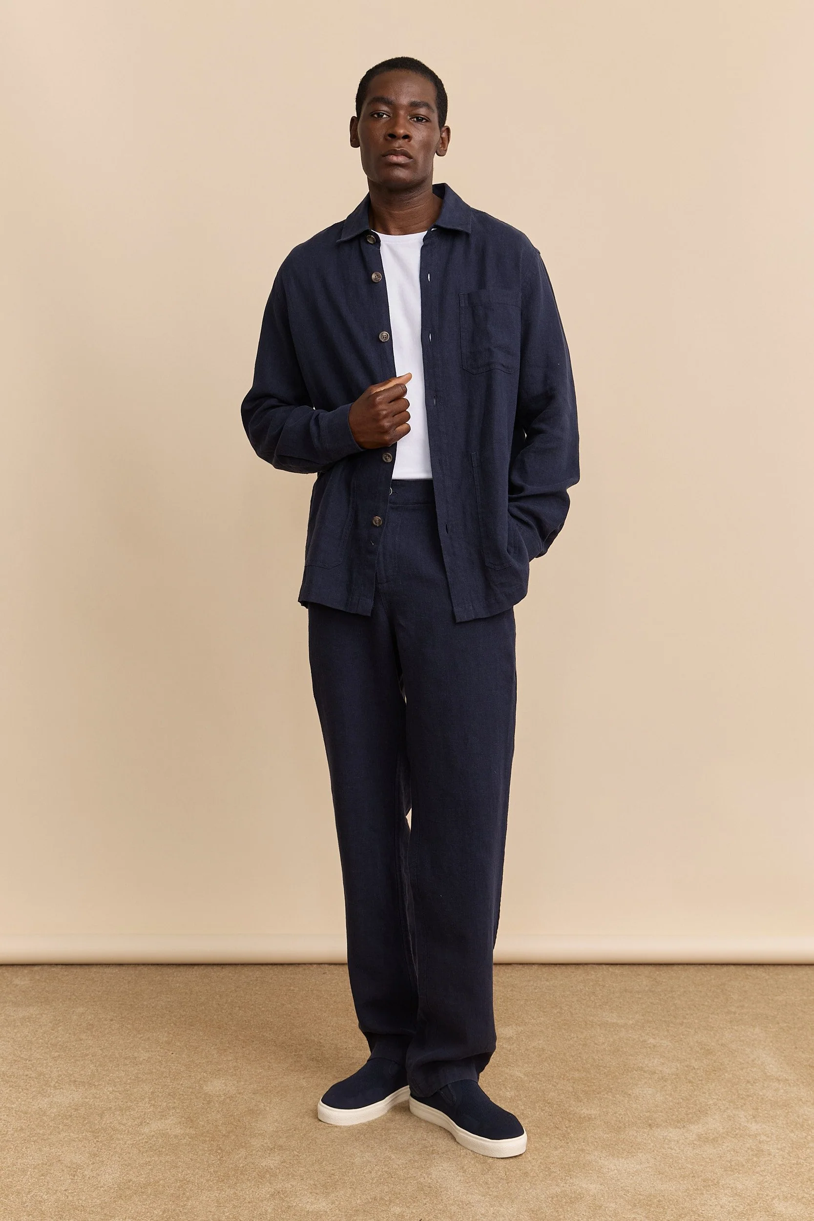 Comfort fit linen overshirt - Image 5