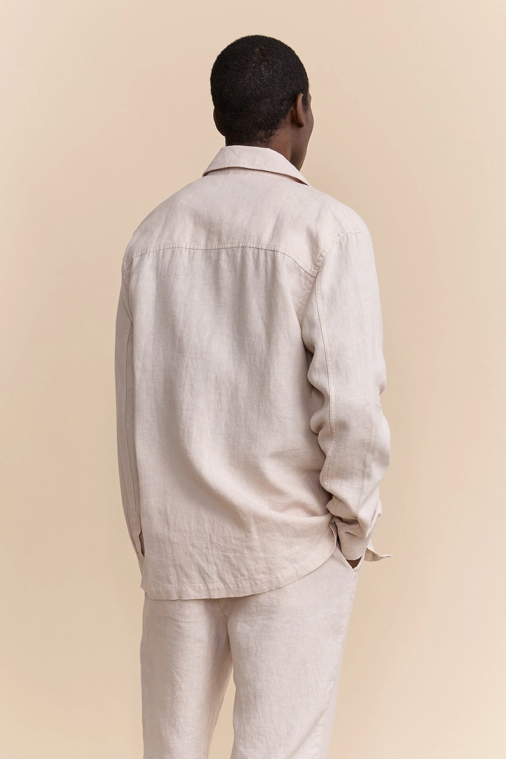 Comfort fit linen overshirt - Image 6