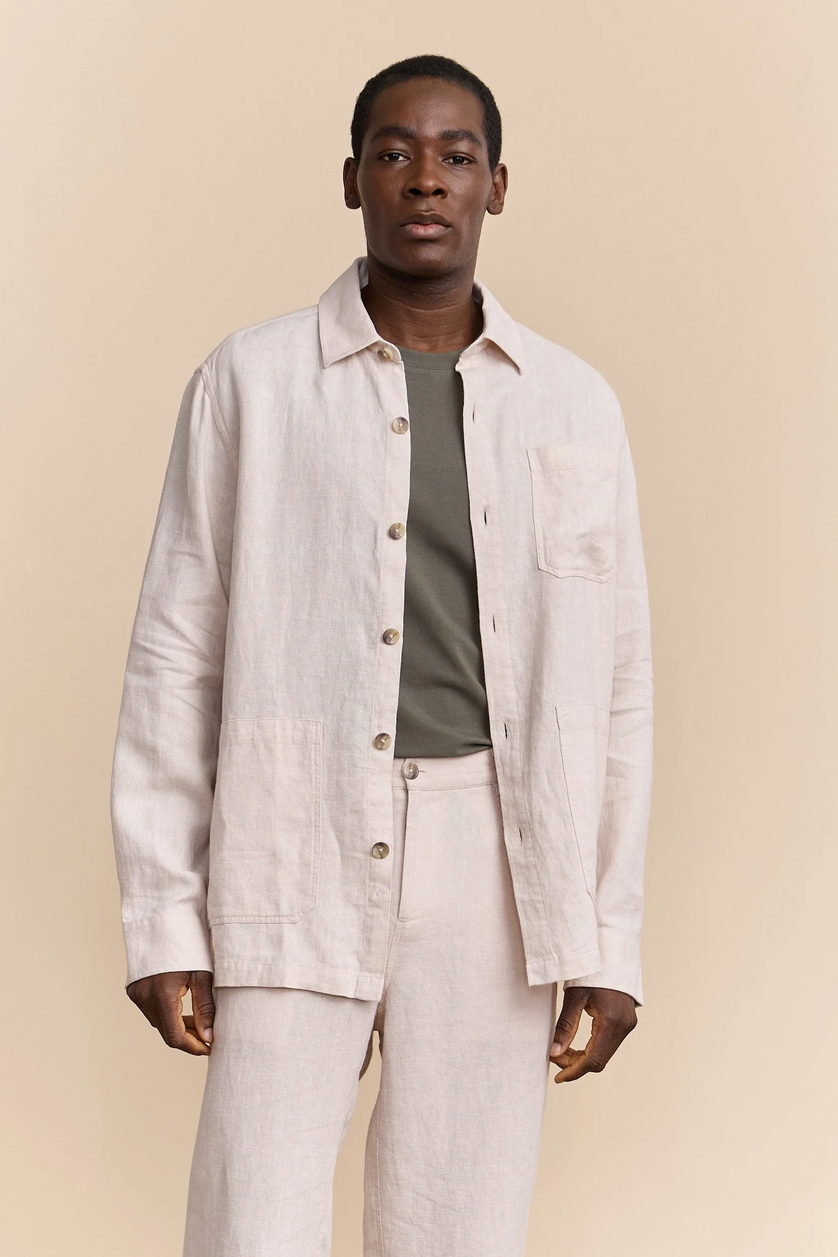 Comfort fit linen overshirt - Image 7