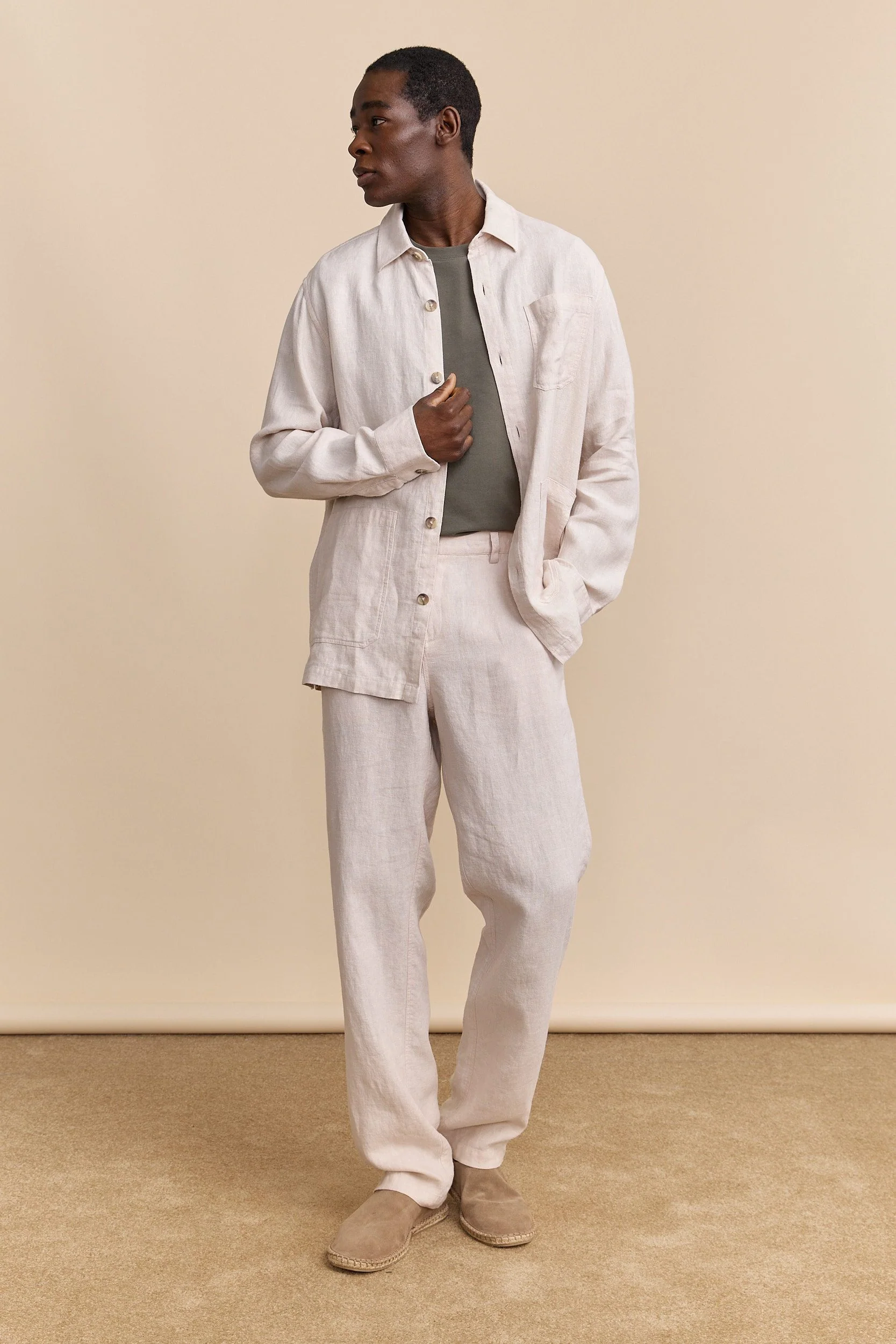 Comfort fit linen overshirt - Image 8