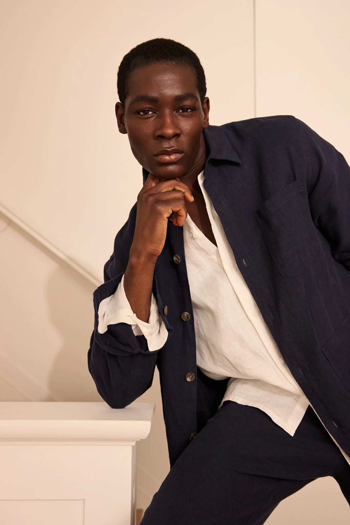 Comfort fit linen overshirt - Image 9