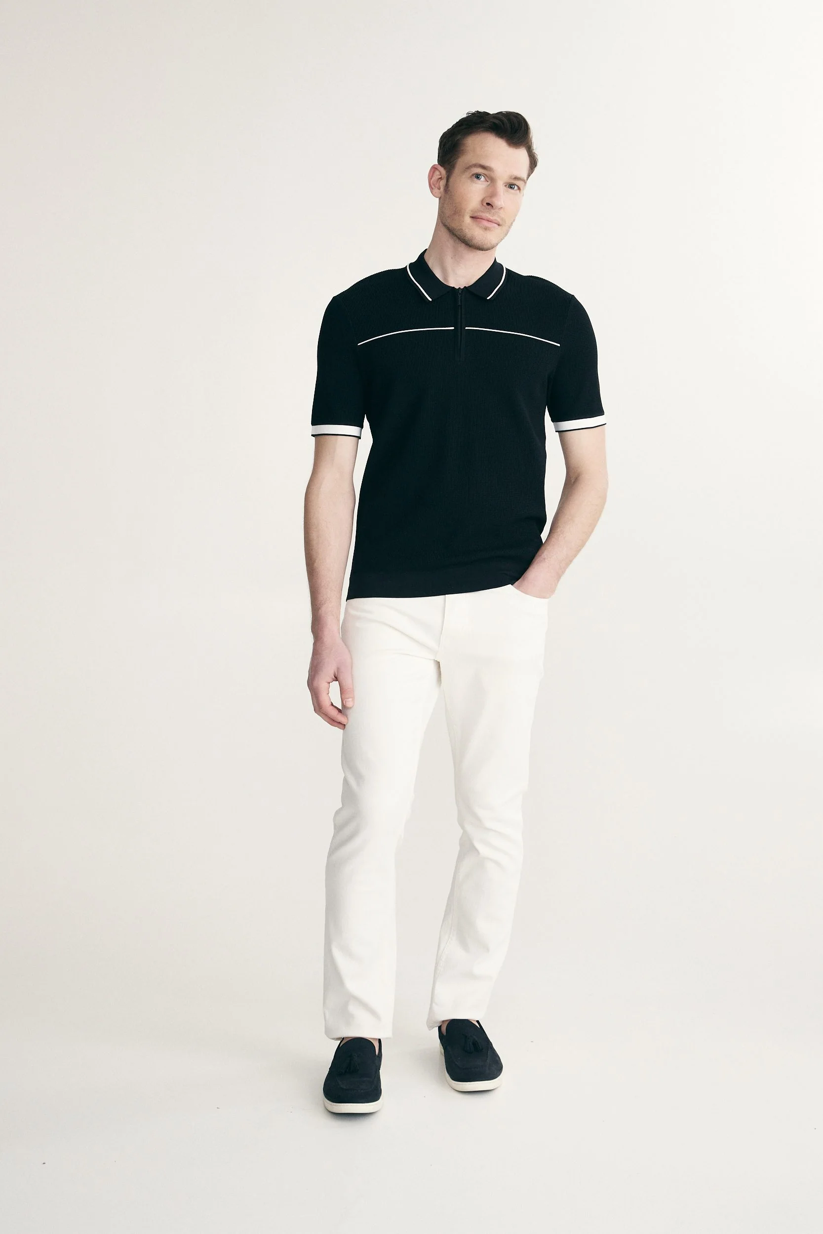 Contrast details knitted polo - Image 4