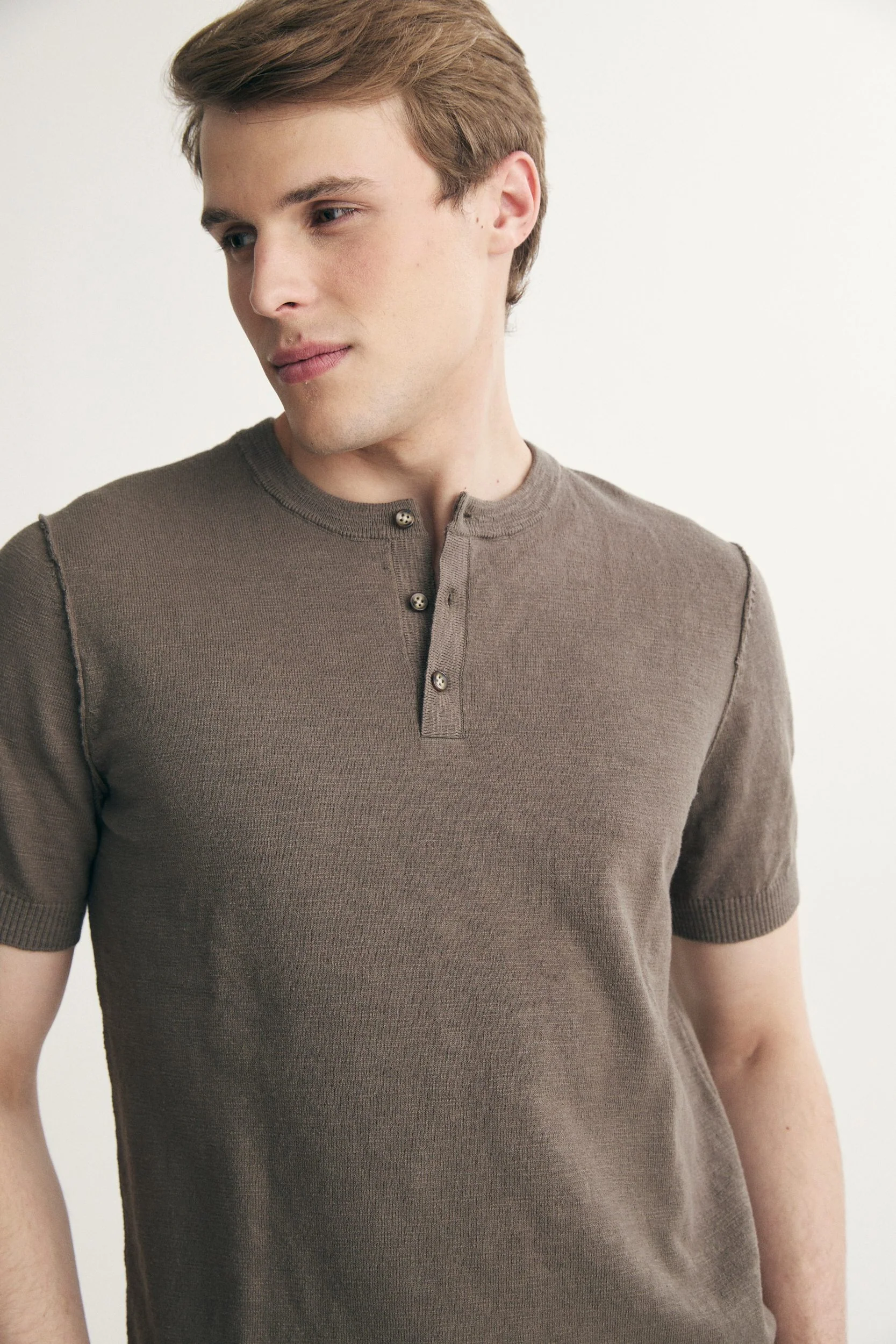 Cotton henley shirt - Image 4