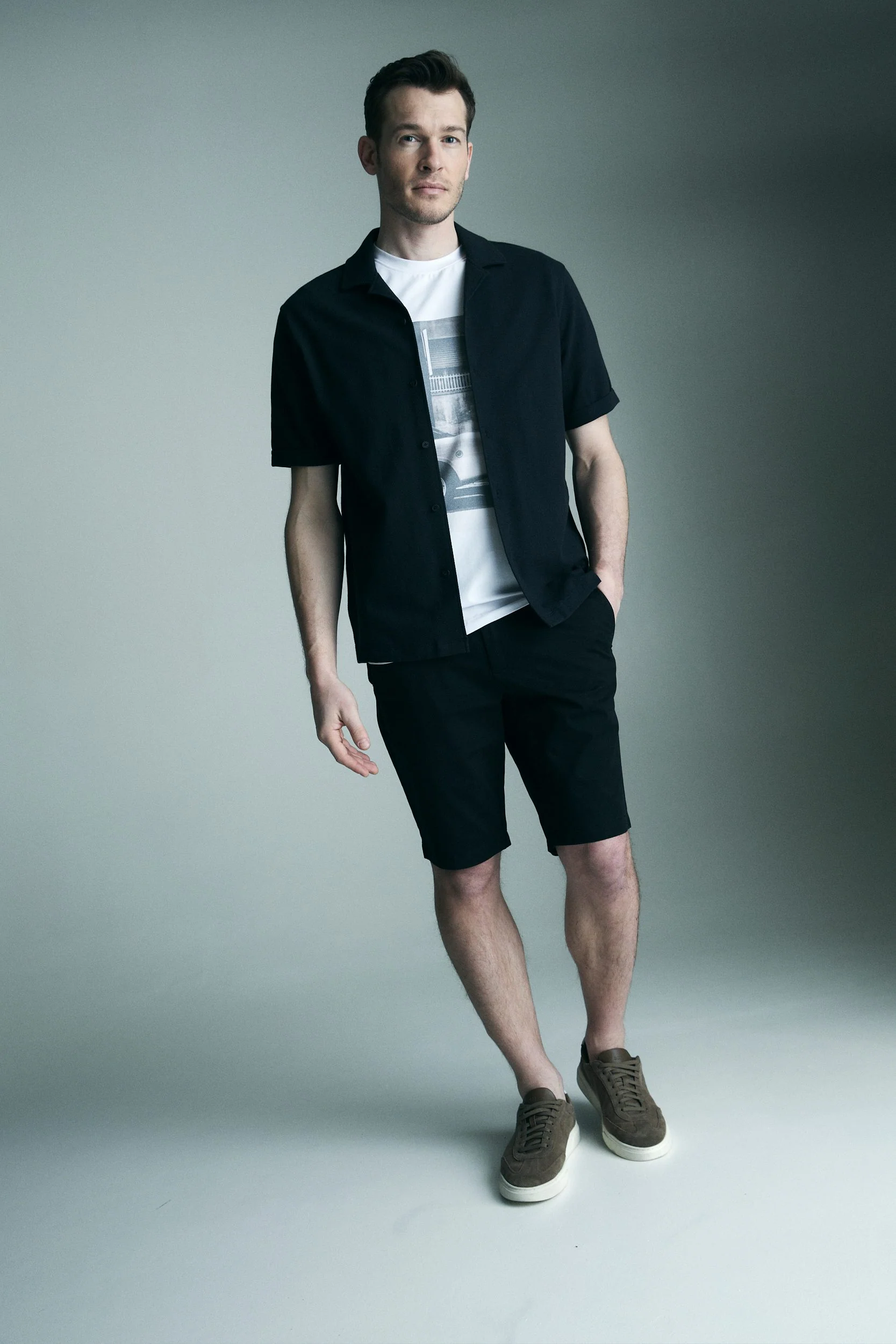 Cuban collar boxy shirt