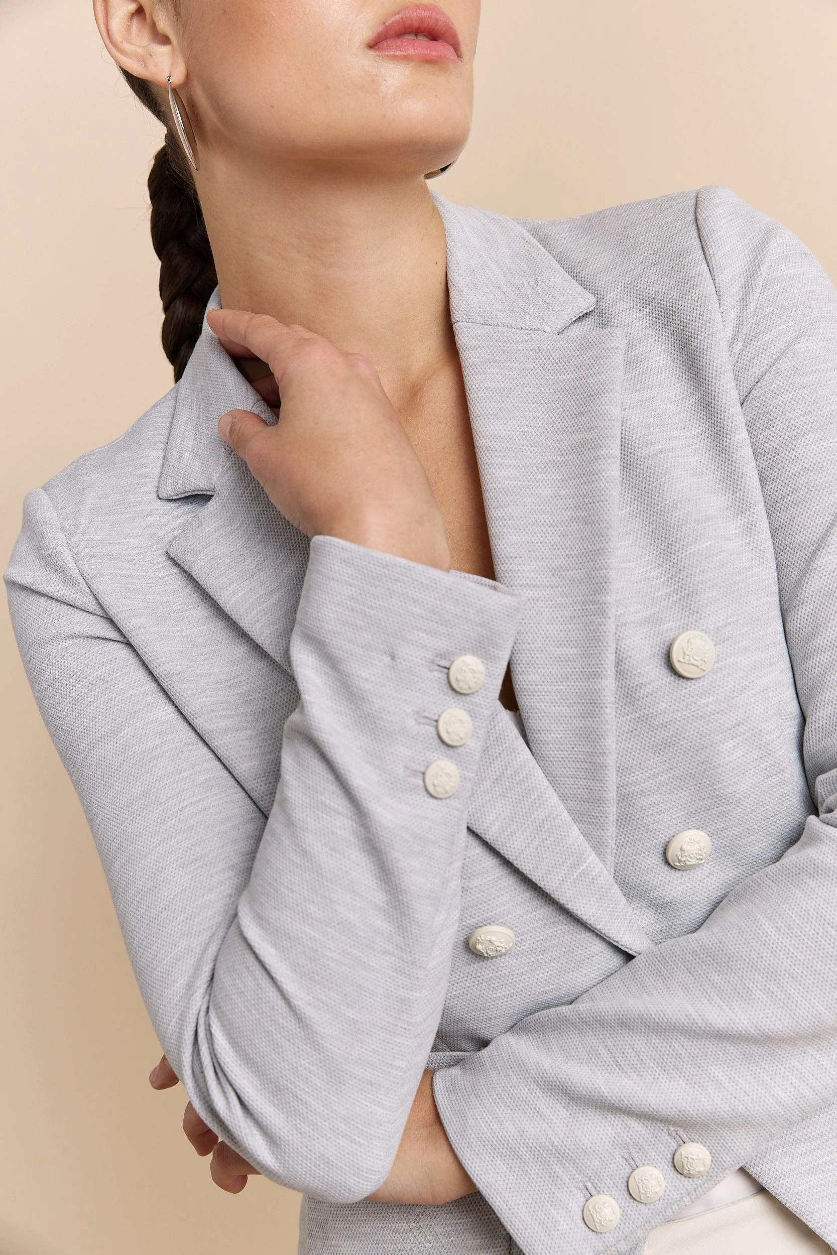 Double-Breasted Stretch Blazer - Image 3