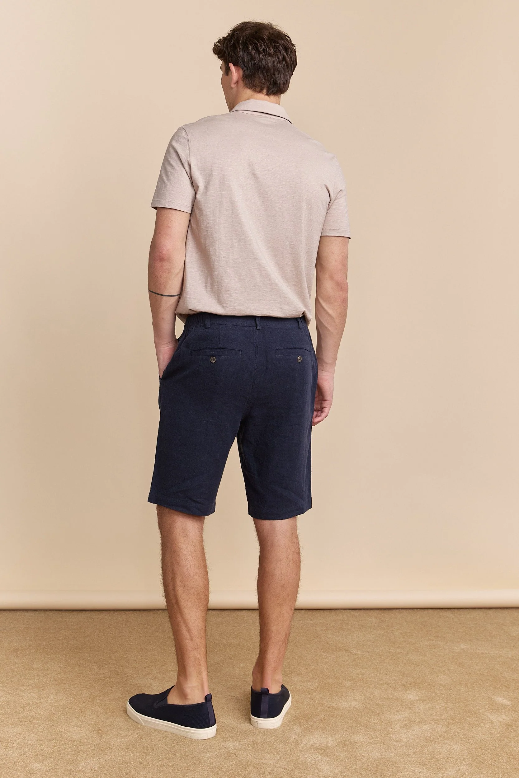 Elastic waistband linen bermuda - Image 4