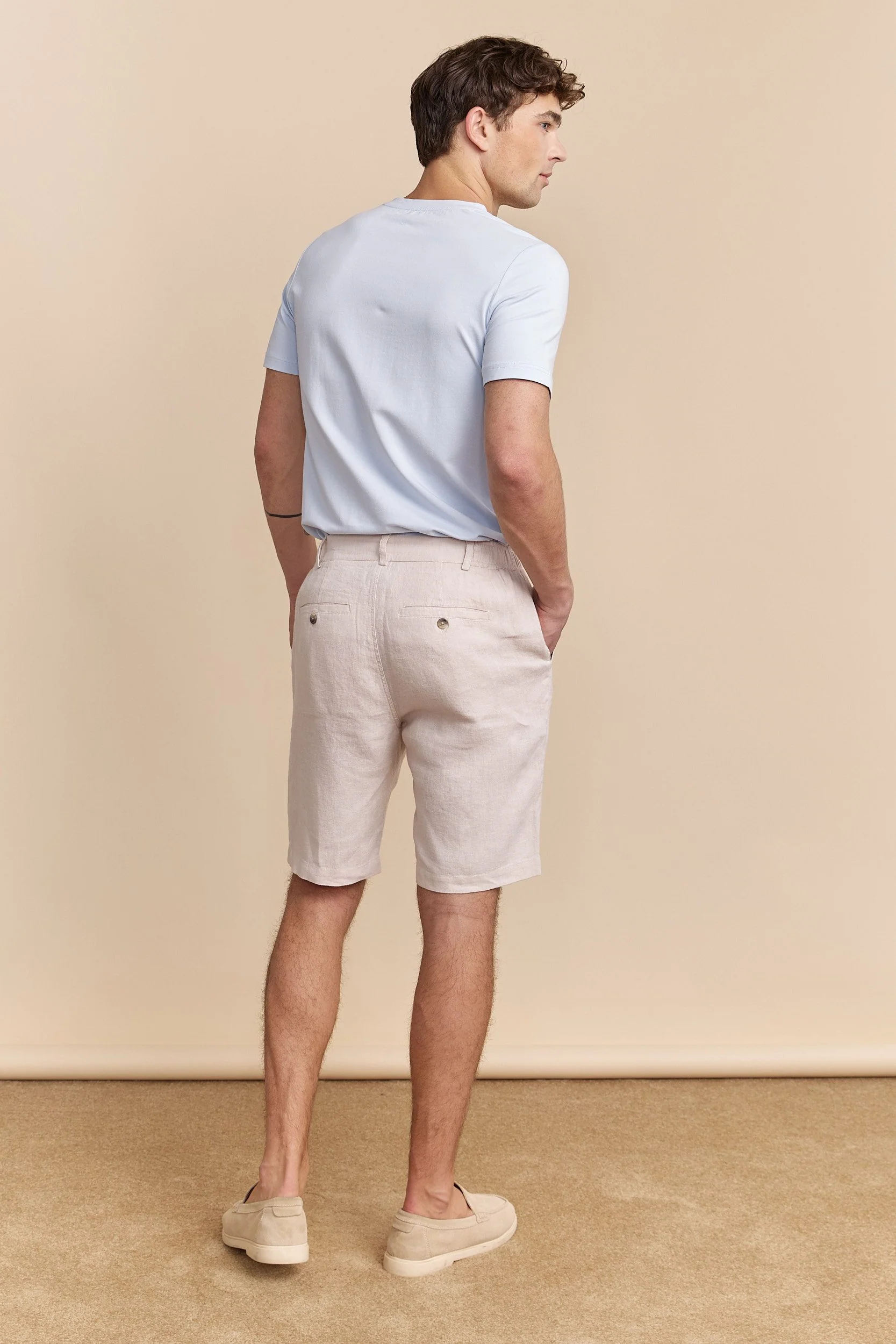 Elastic waistband linen bermuda - Image 6
