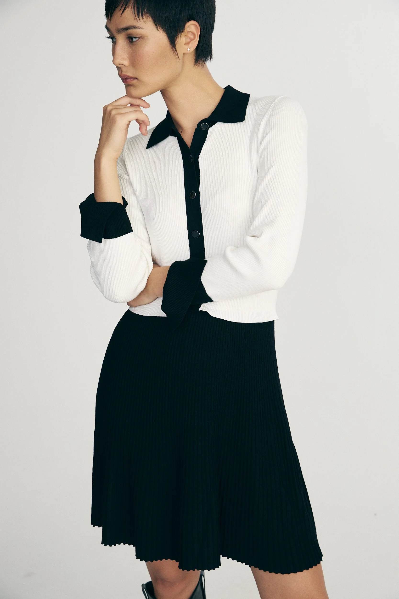 Fit & flare ribbed dress - Image 3