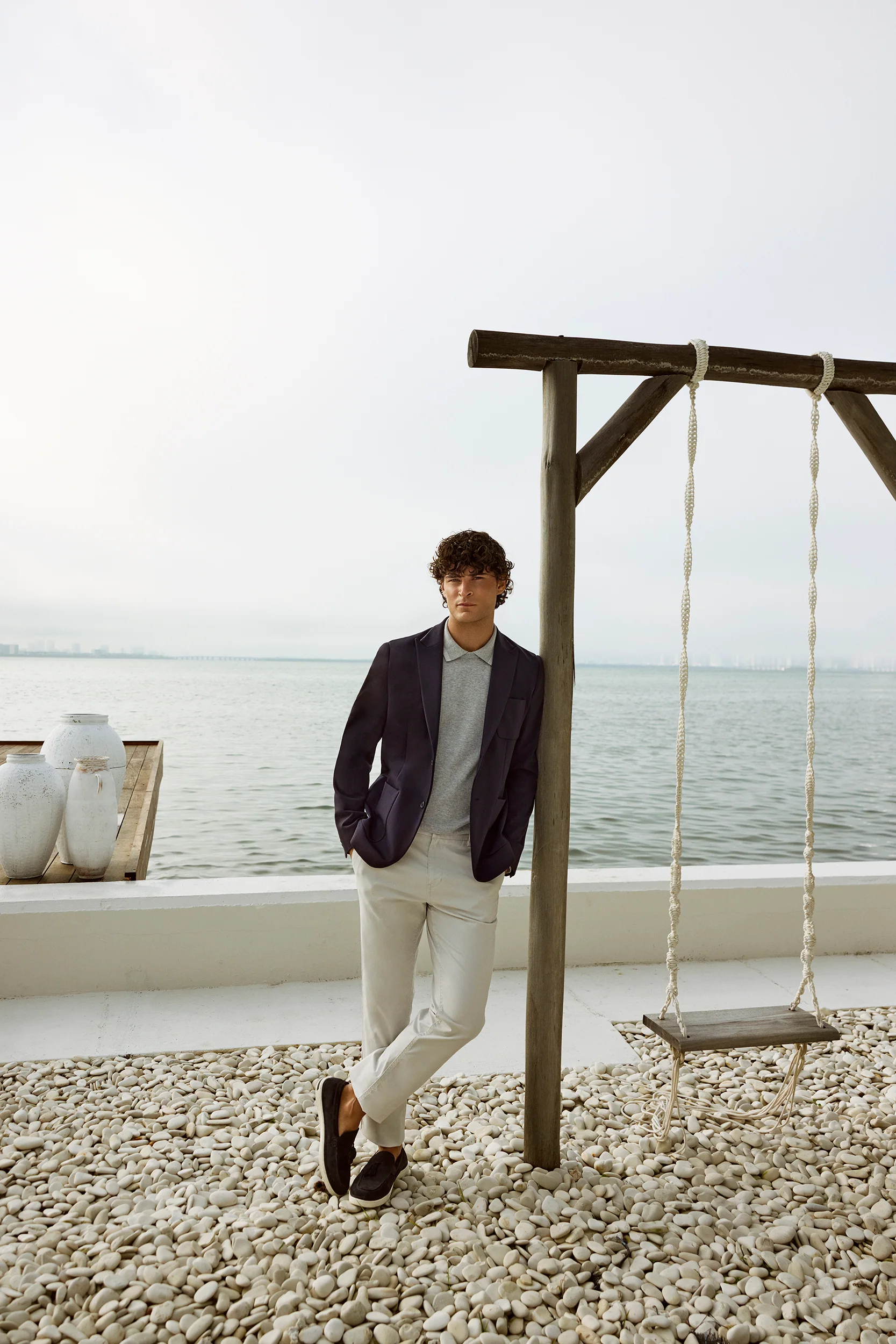 Fitted knit blazer