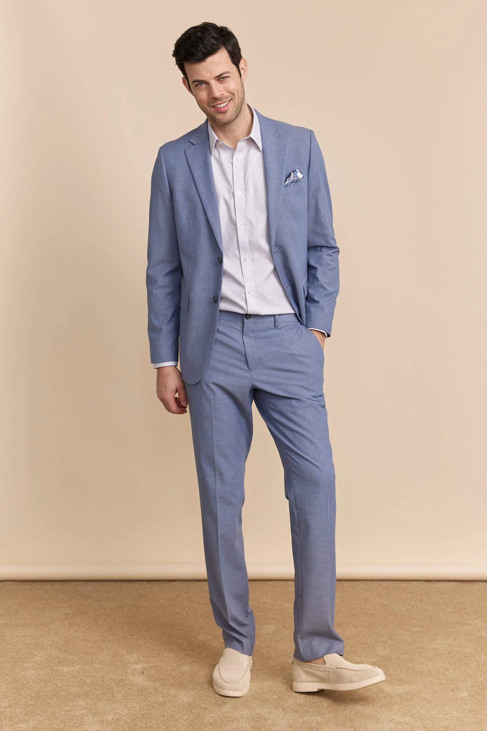 Fitted non-iron micro check shirt - Image 4