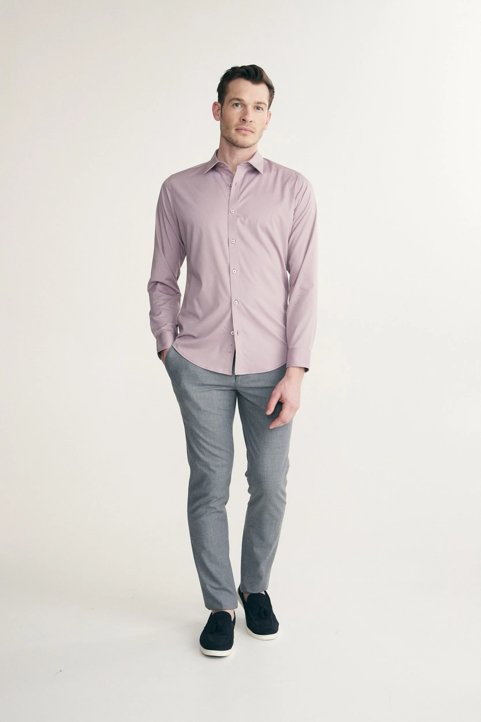 Fitted solid shirt - Image 3