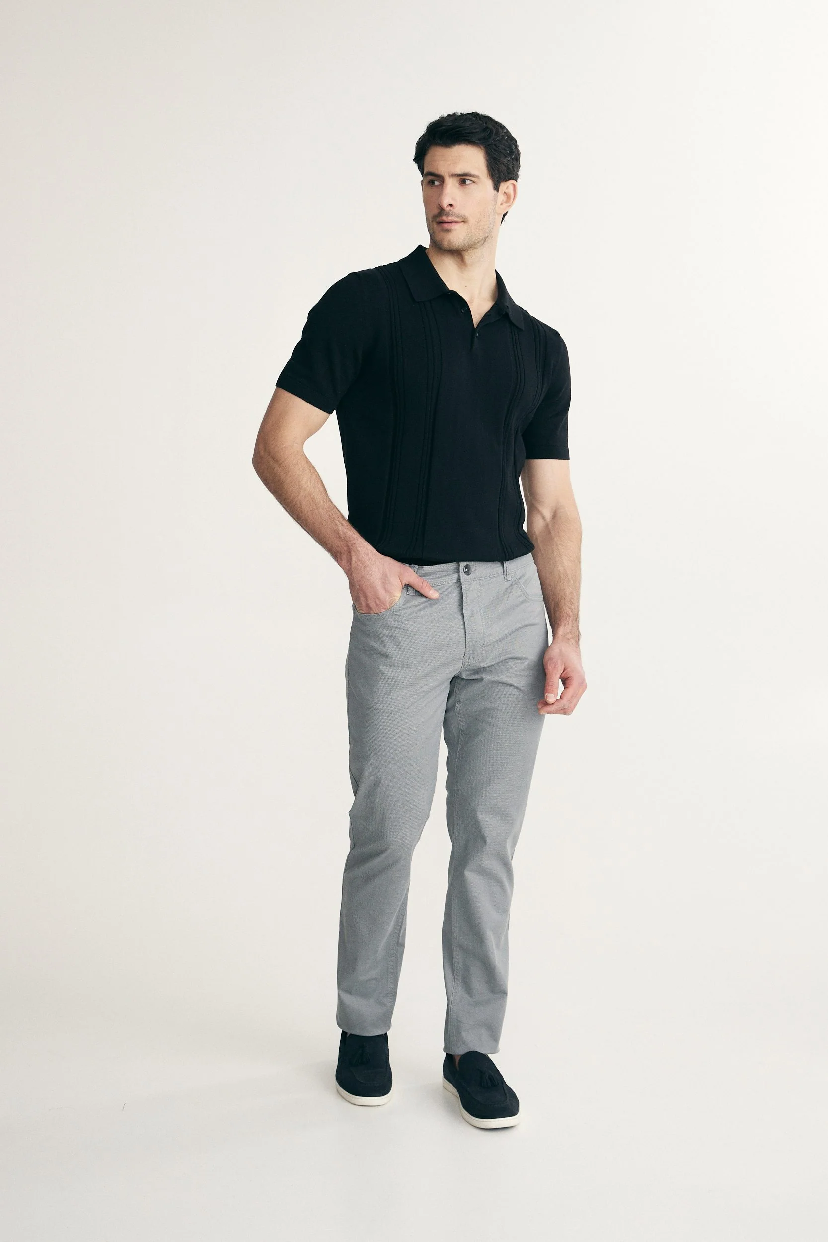 Five pockets printed slim fit pant