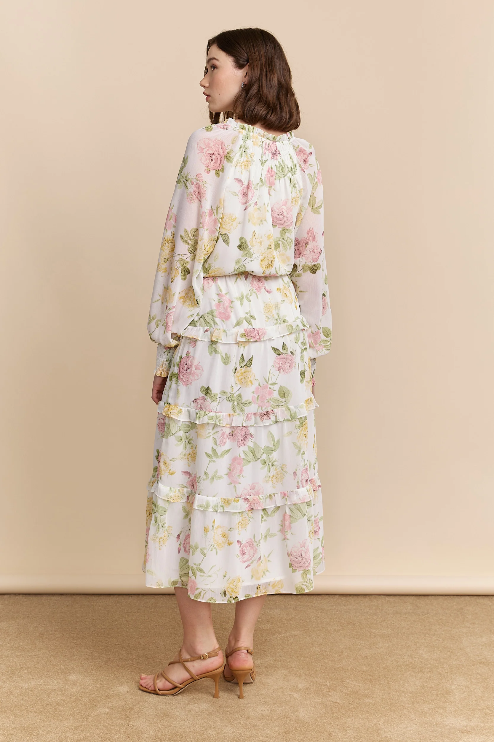 Floral printed dress with frills - Image 2