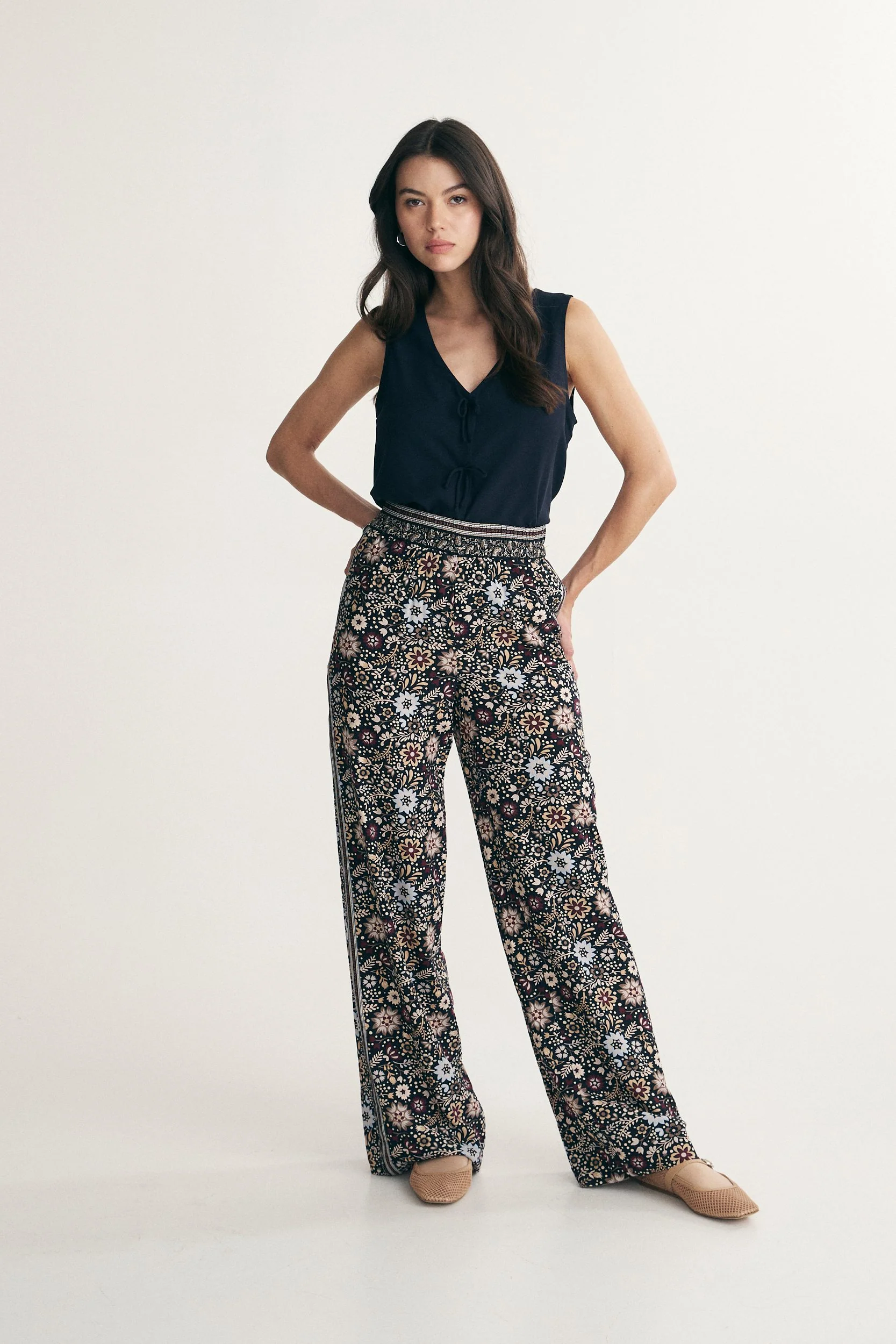 Floral print fluid pant