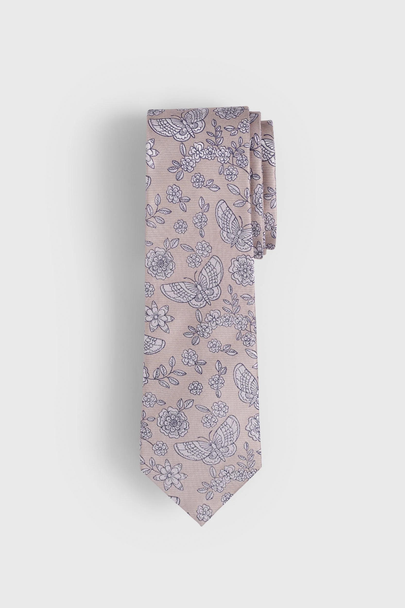 Floral jacquard tie