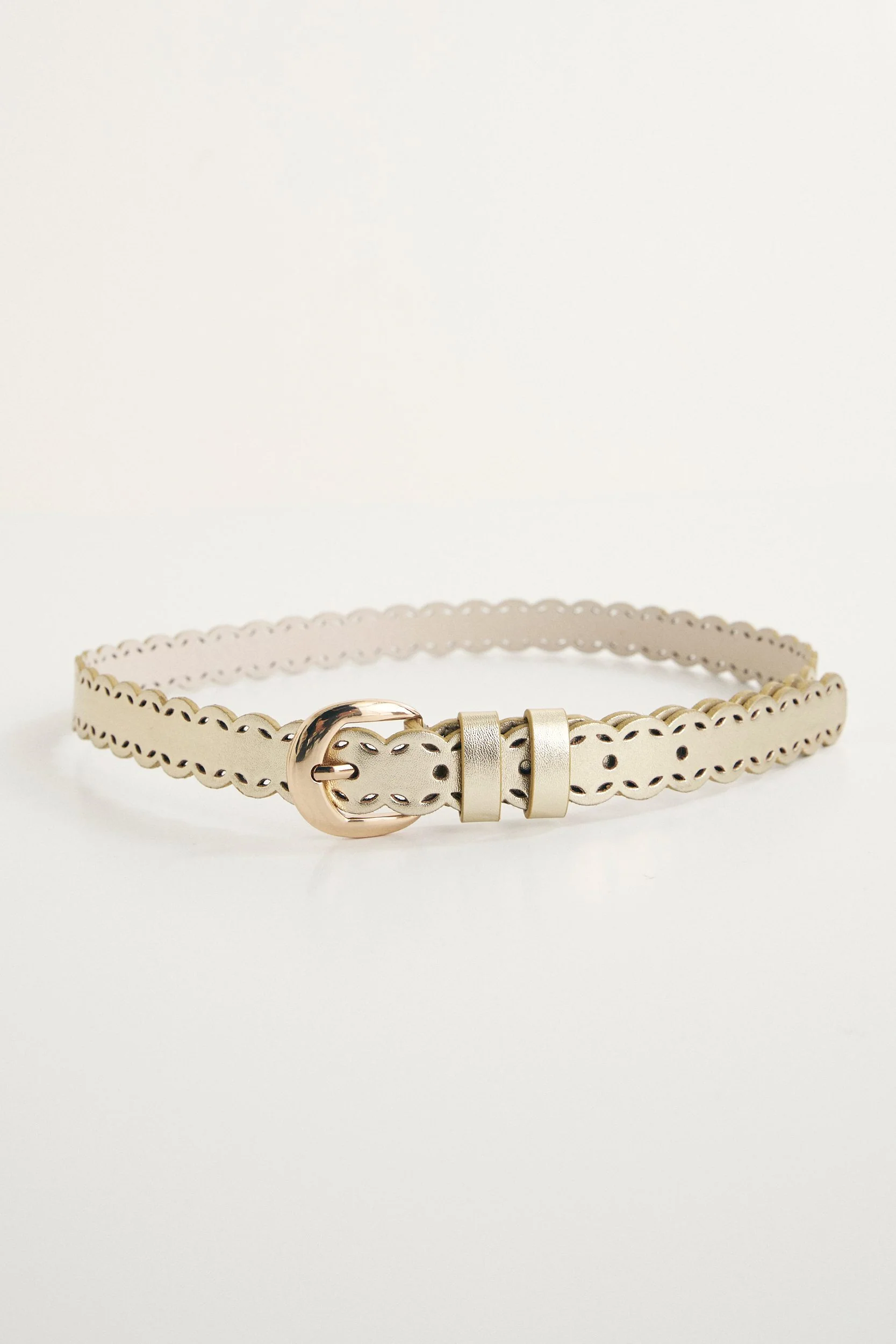 Gold leather belt