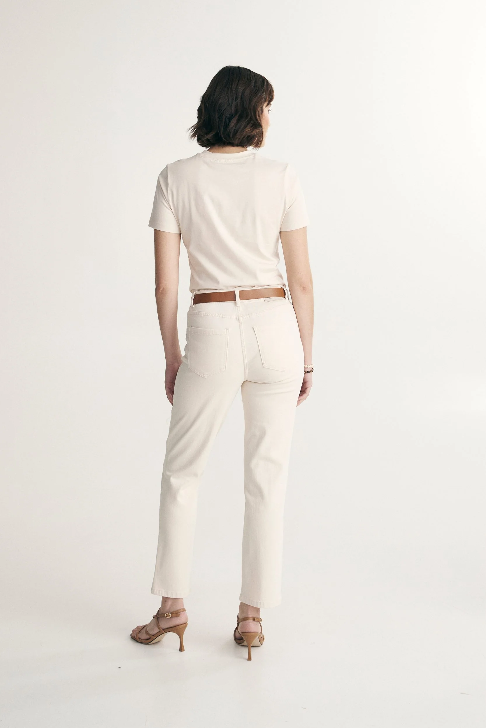 High waist cropped jean