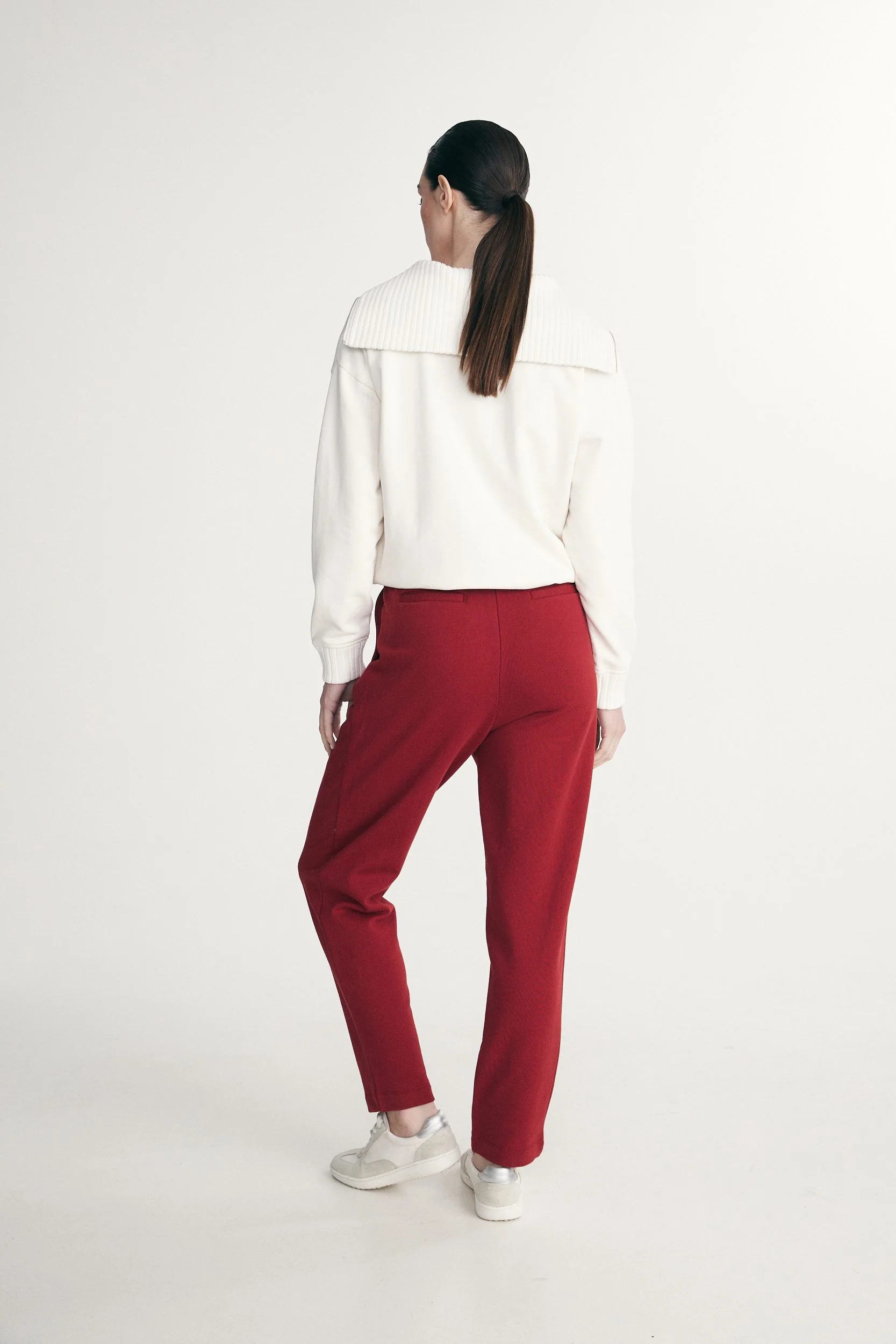 High waist pants with front pleats - Image 3