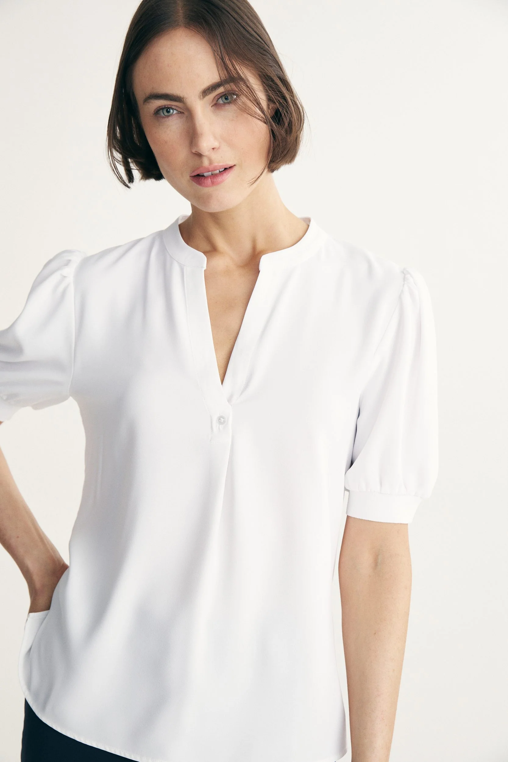 Jersey back blouse