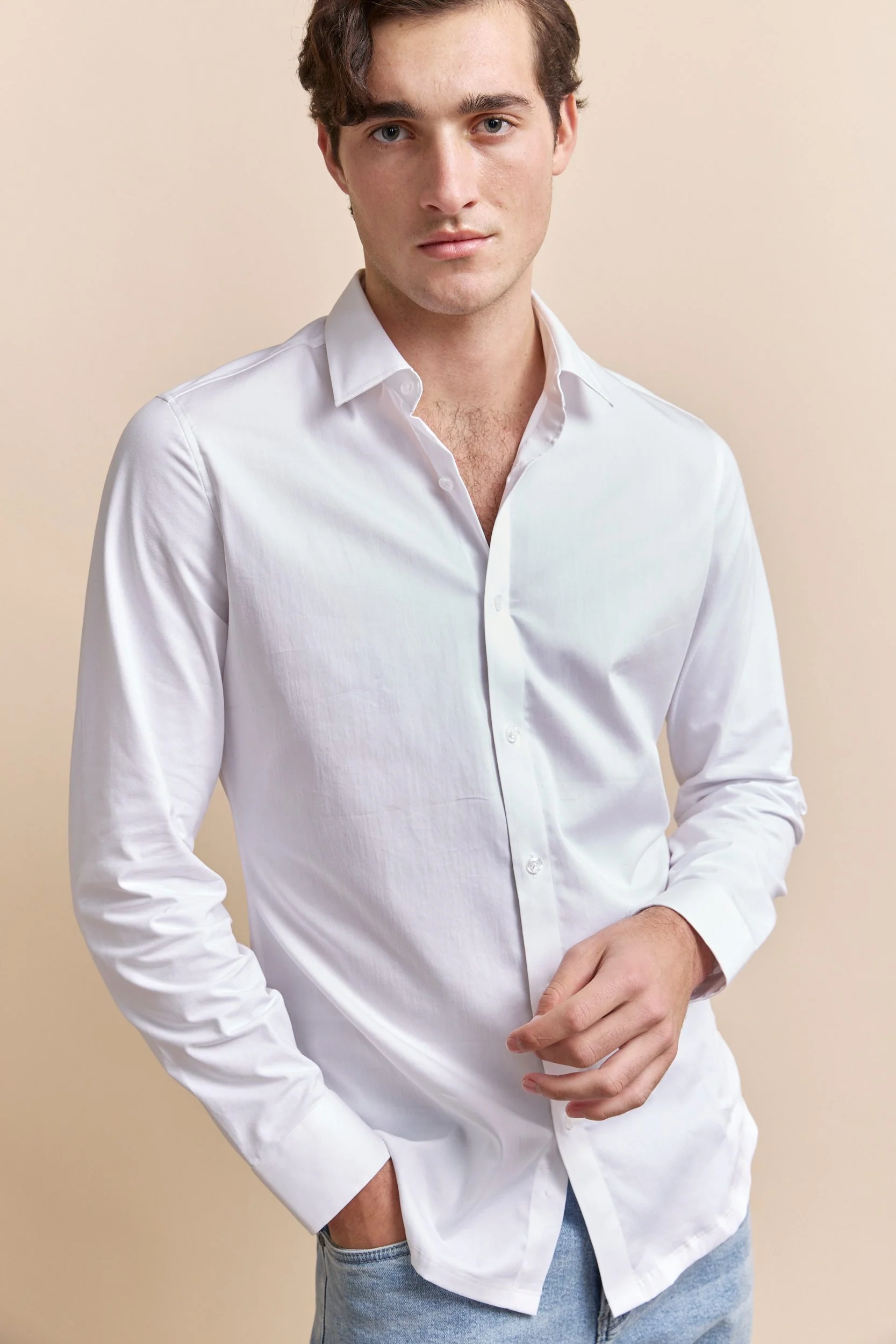 Jersey back & sleeve fitted shirt - Image 9