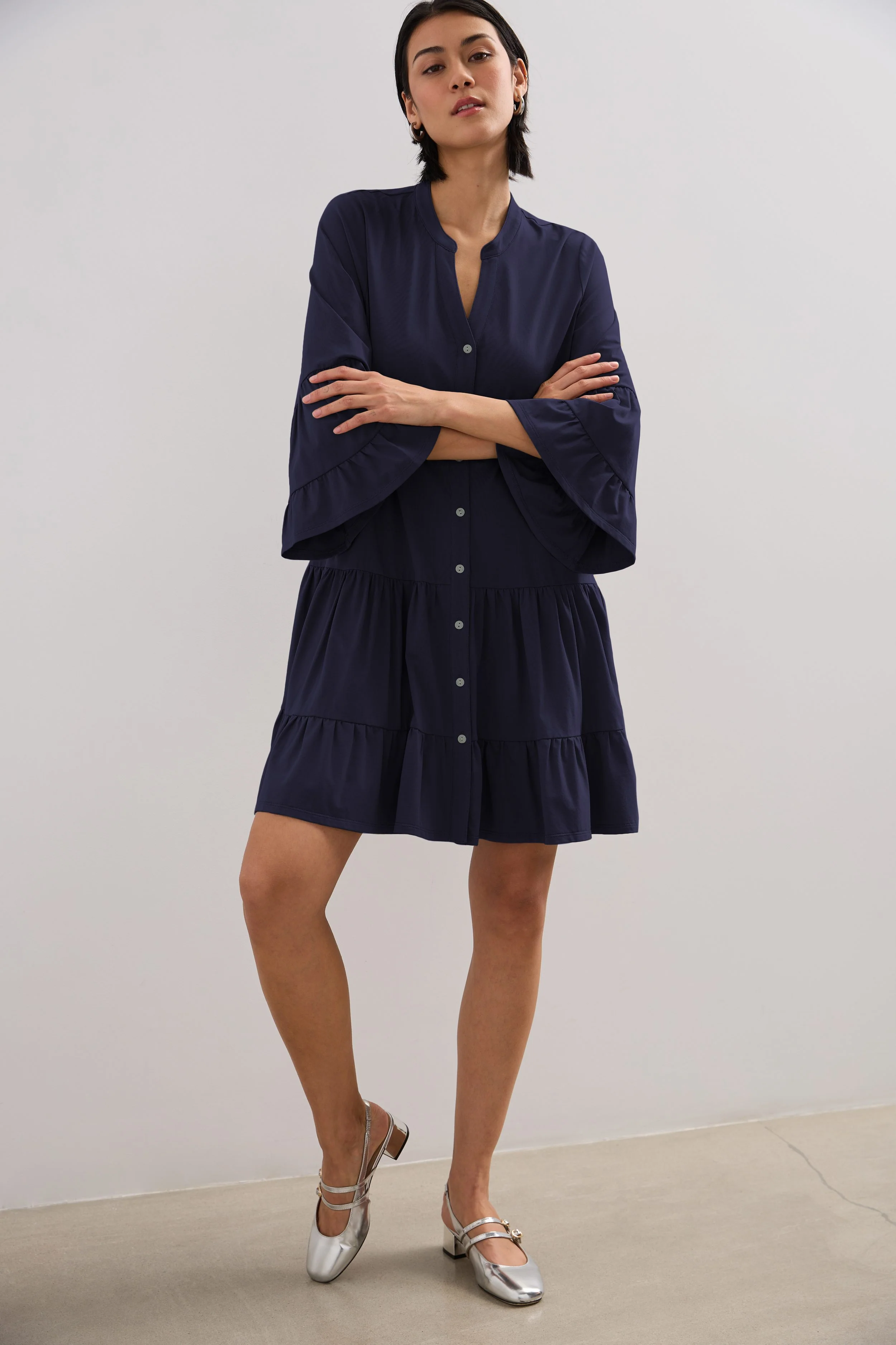 Jersey dress with frills - Image 2