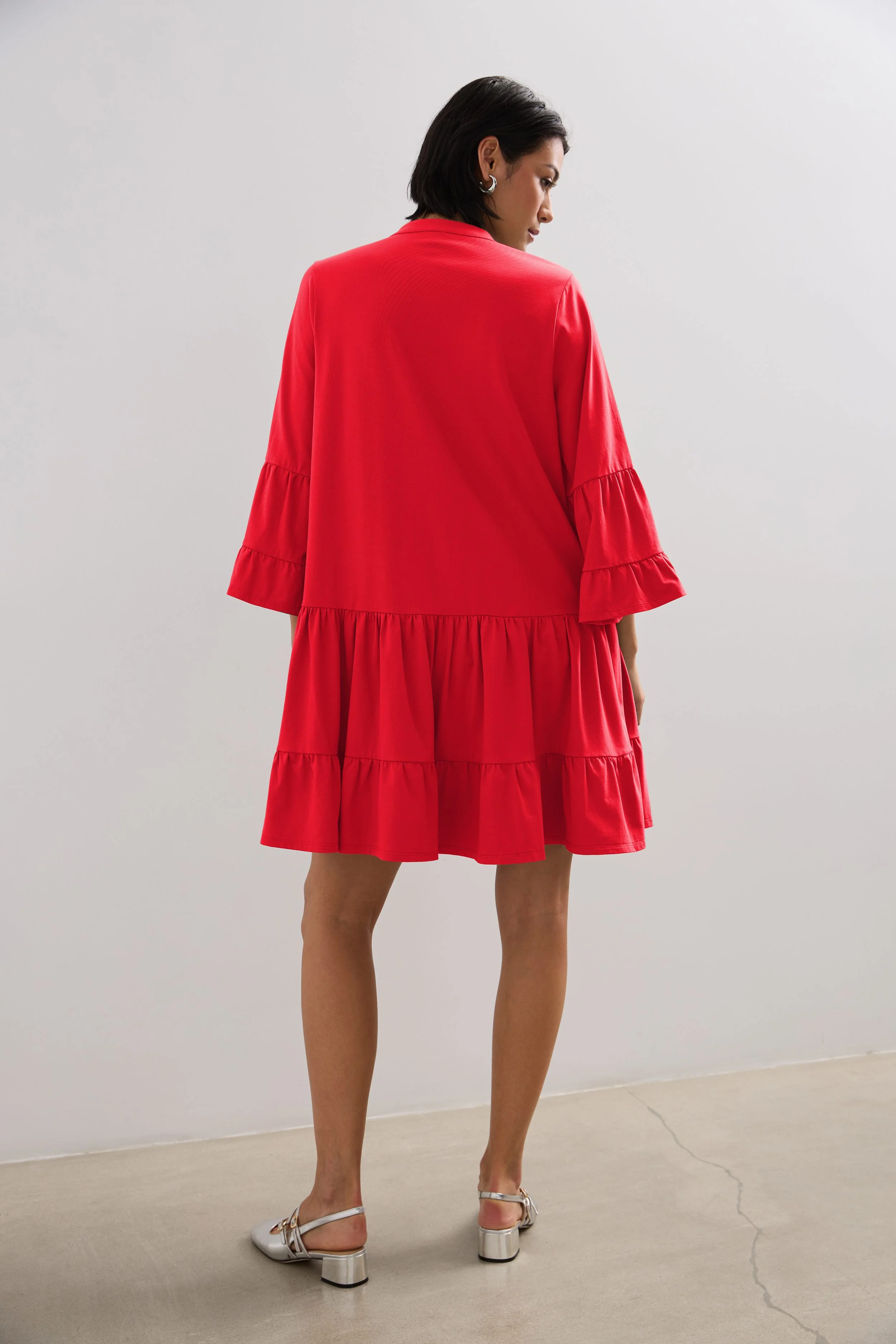 Jersey dress with frills - Image 3