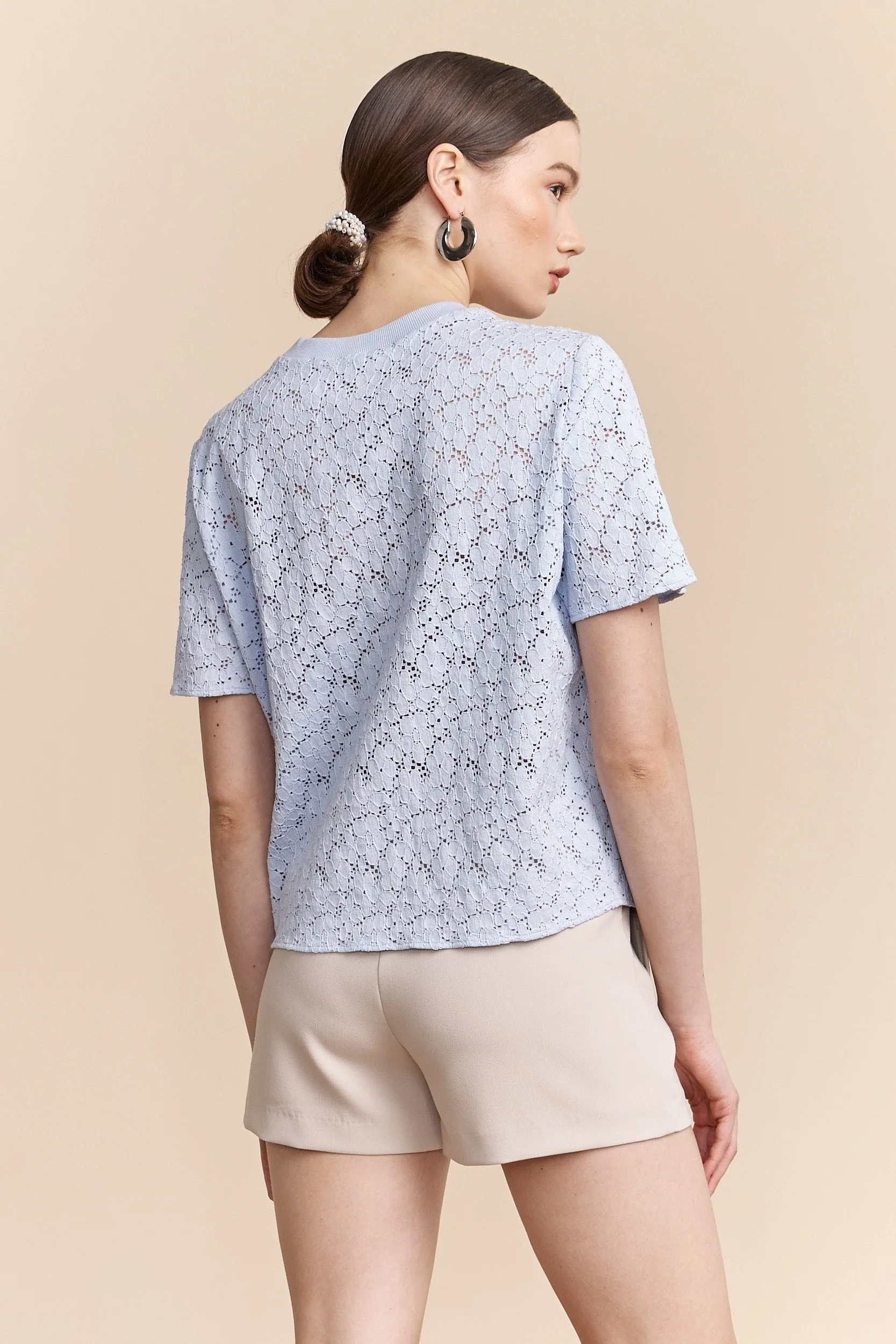 Lace boxy short sleeve top - Image 2