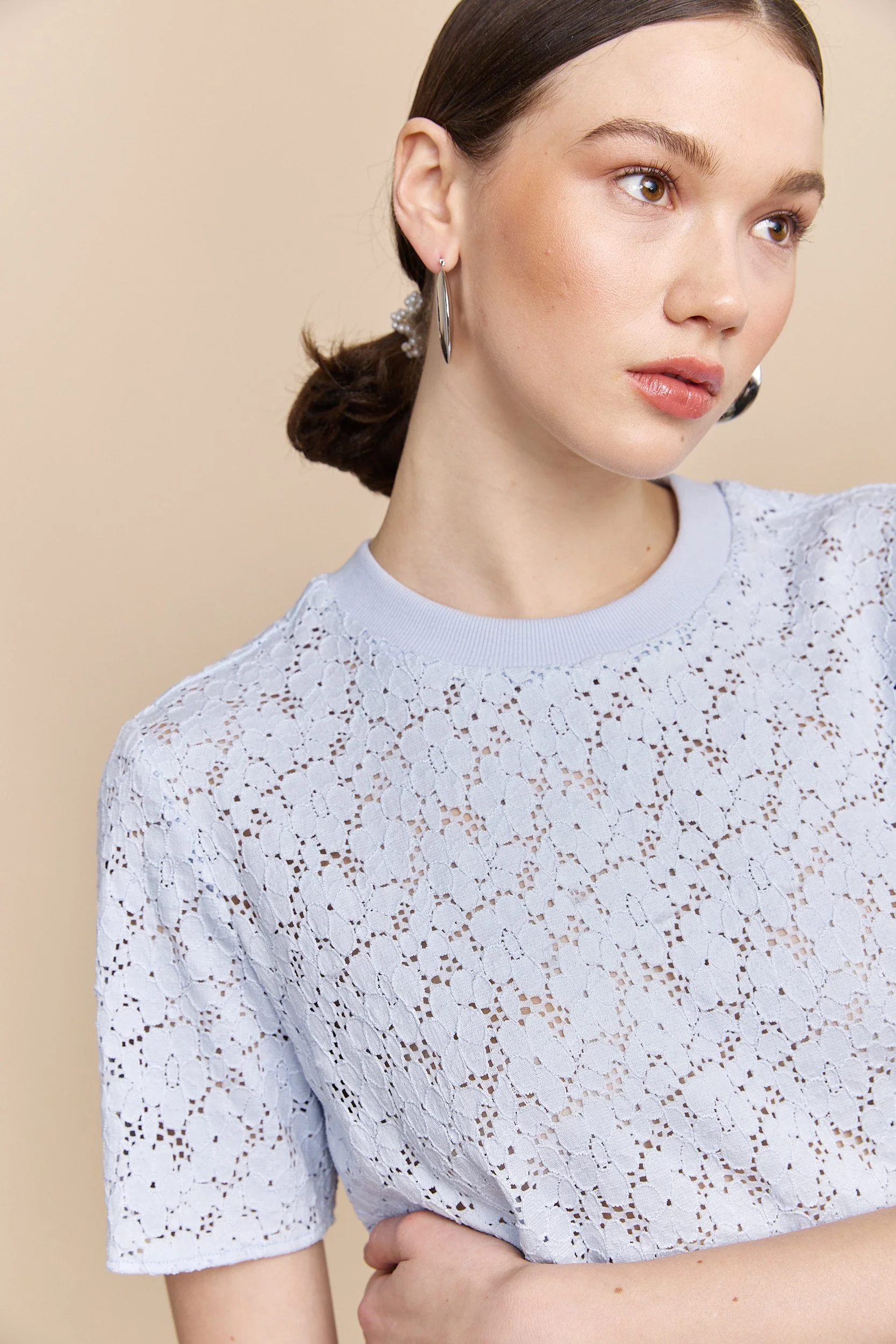 Lace boxy short sleeve top - Image 3