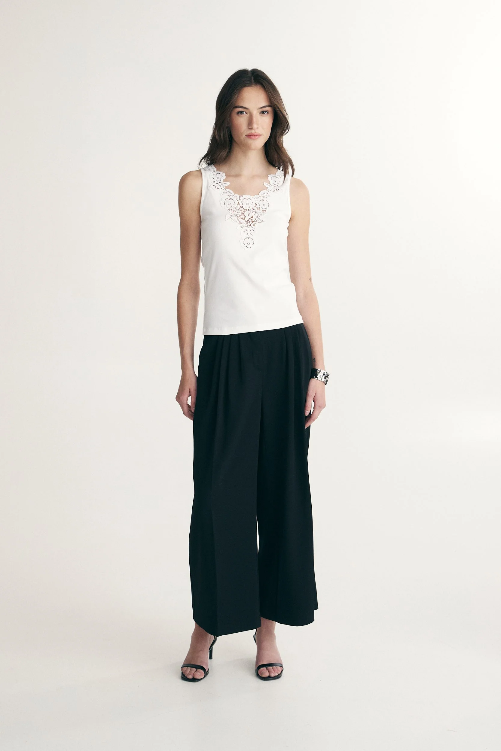 Lace detail ribbed tank top - Image 3