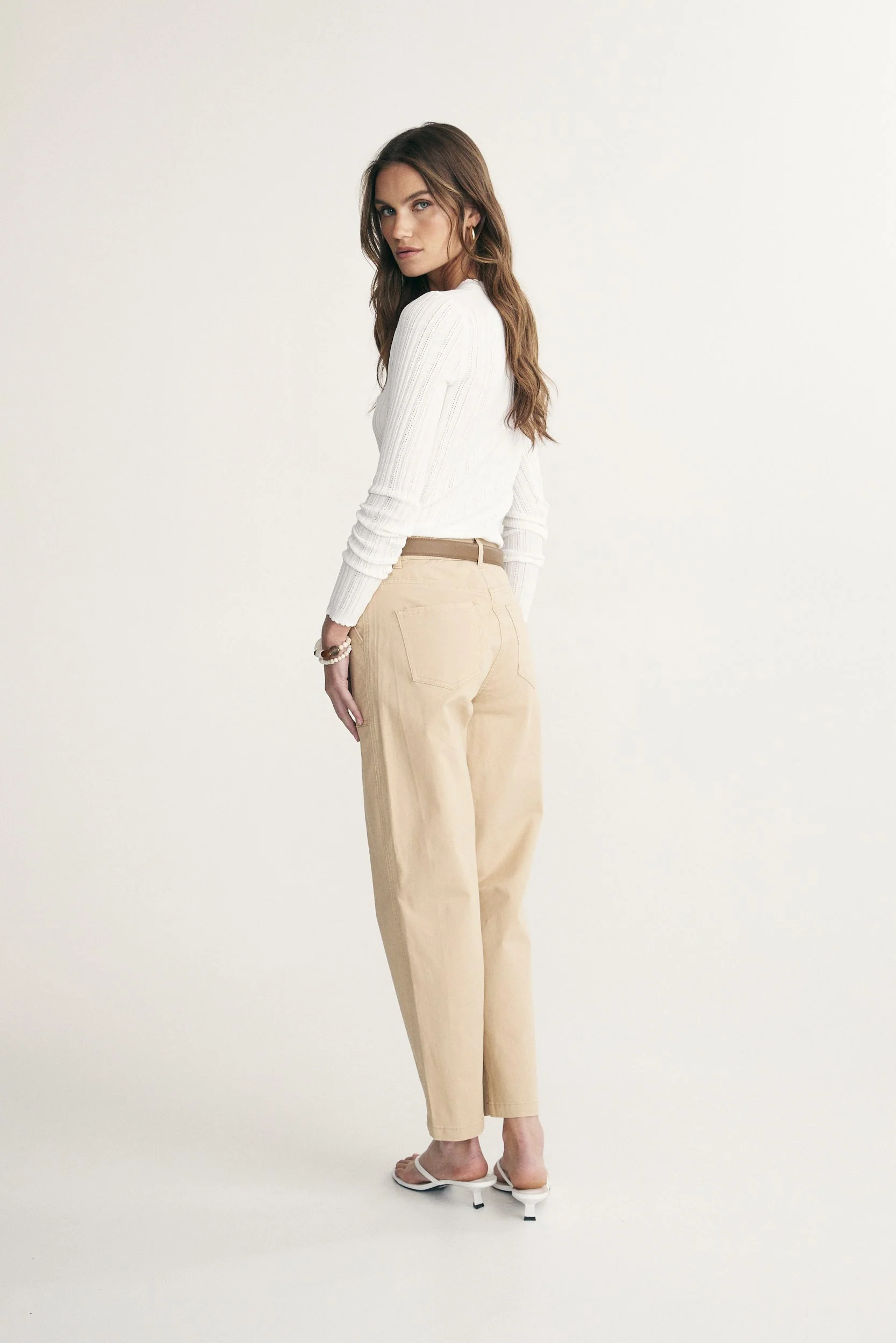 Lace neck rib sweater - Image 2