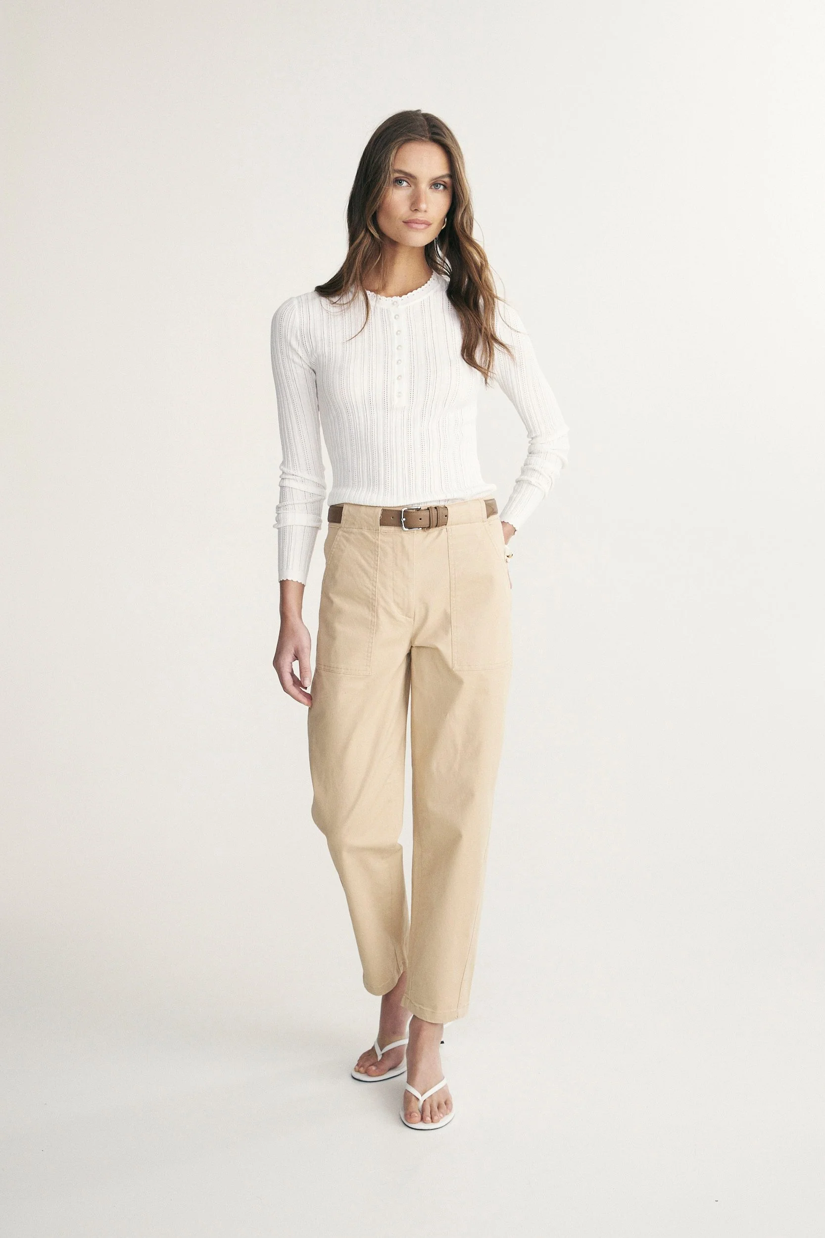 Lace neck rib sweater - Image 3