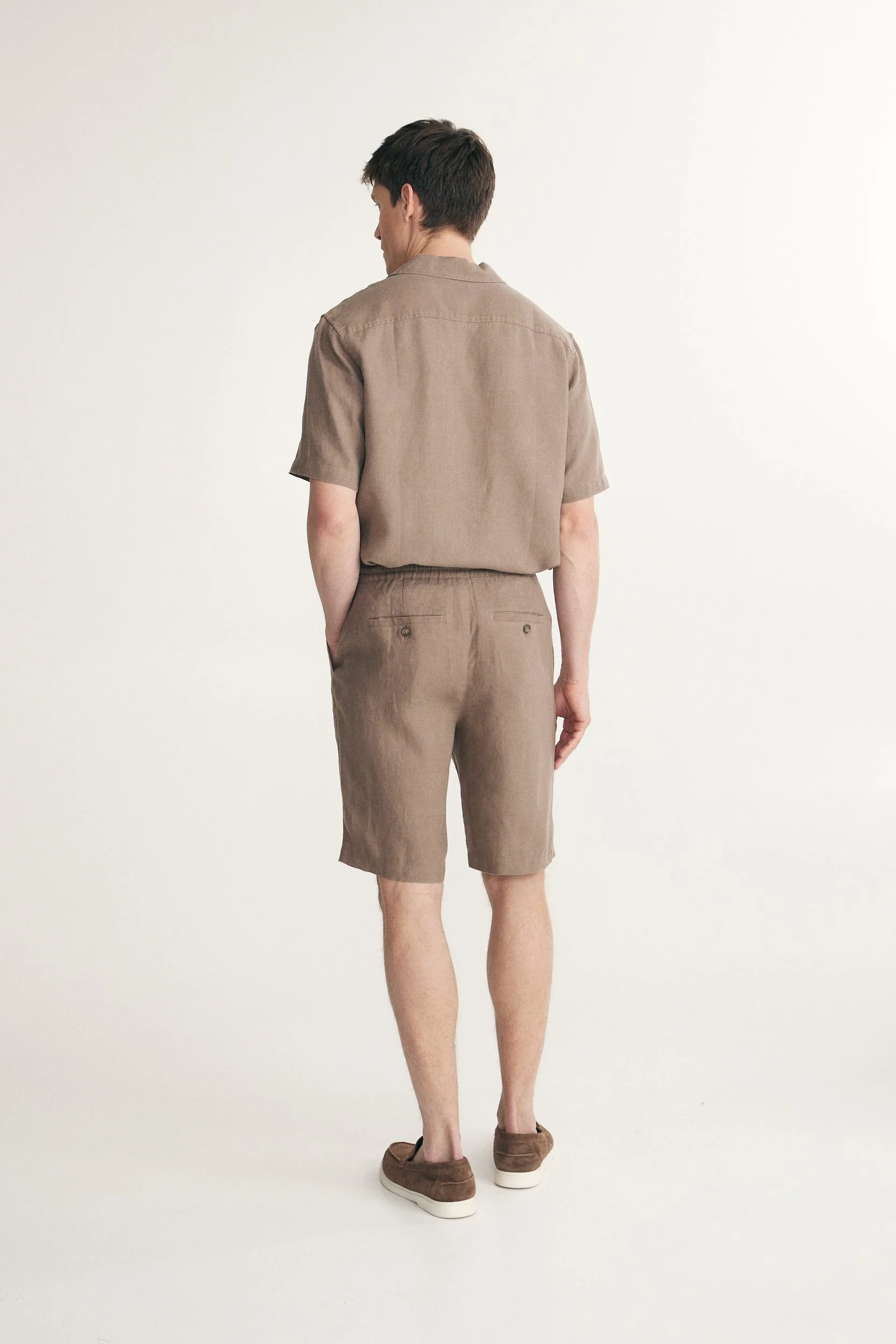 Linen bermuda with drawstring - Image 5