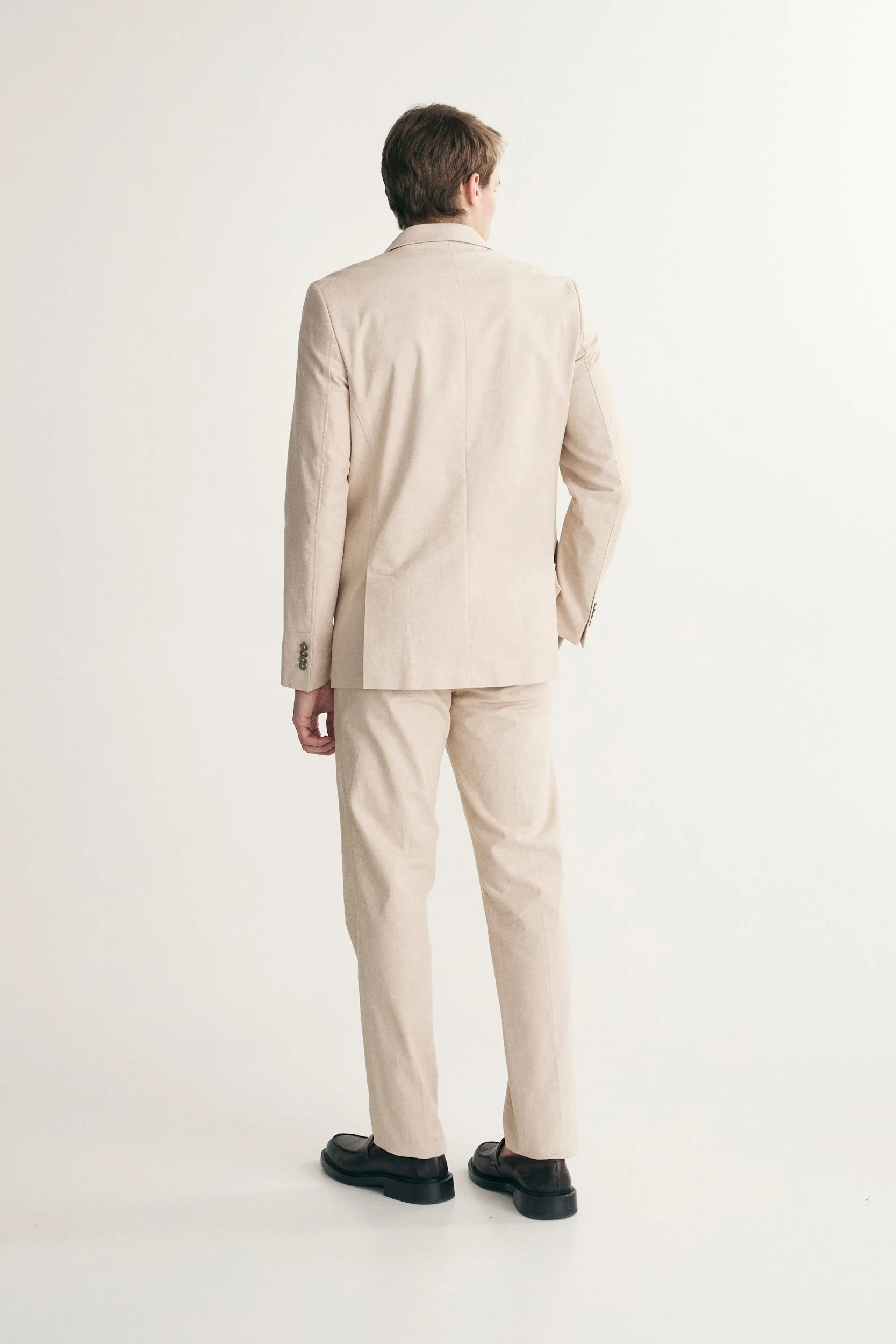 Linen double breast fitted blazer - Image 2