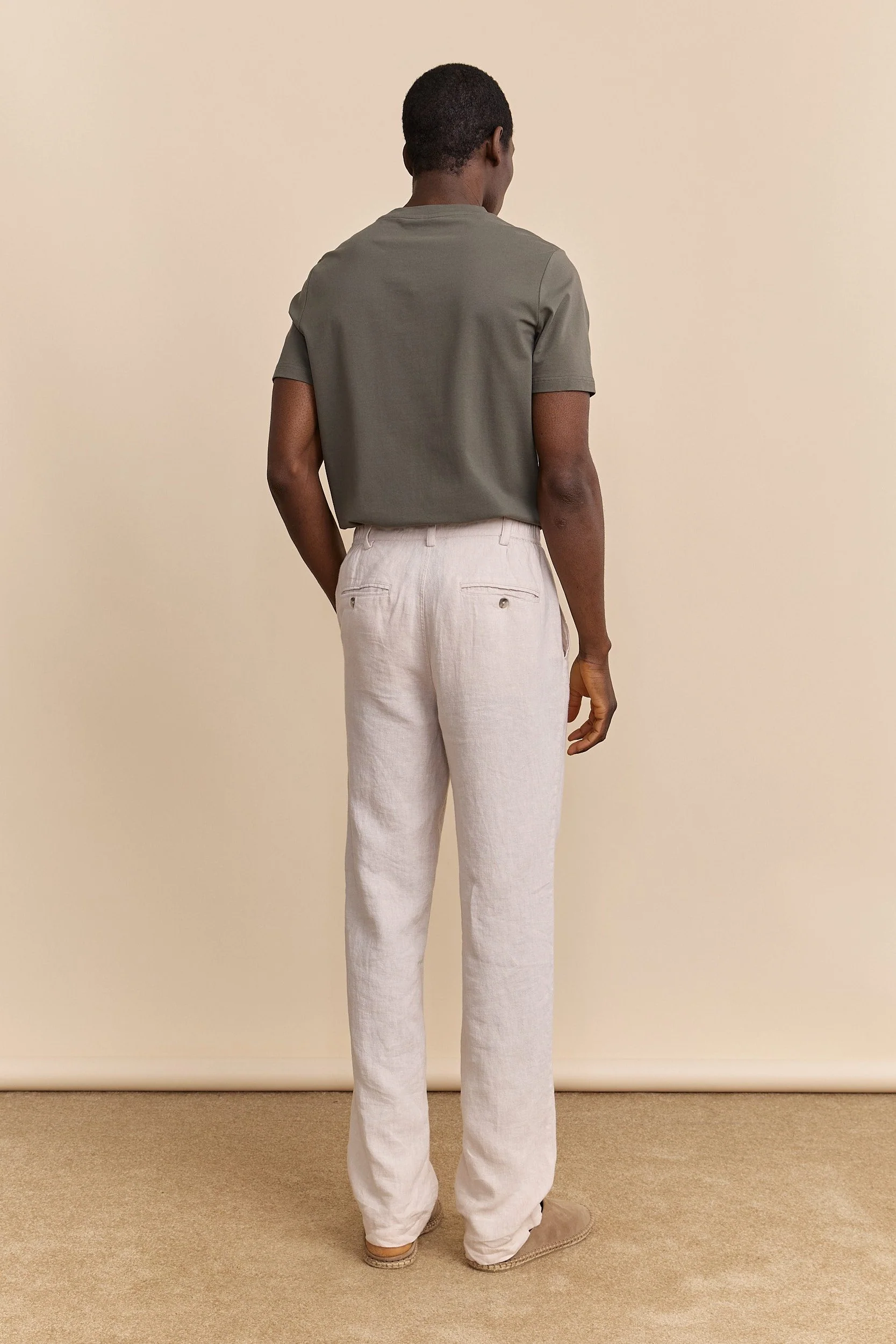 Linen pant with elastic sides - Image 2