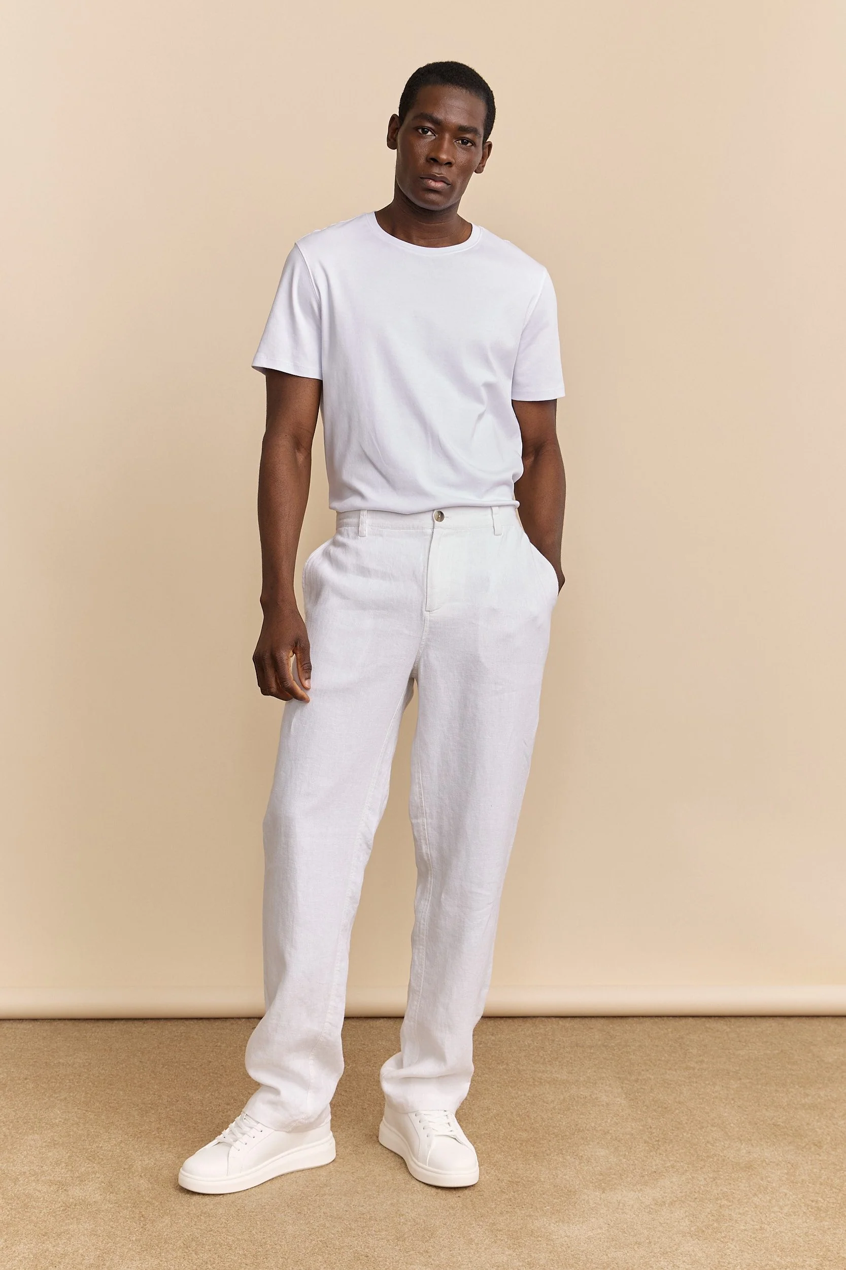 Linen pant with elastic sides - Image 5